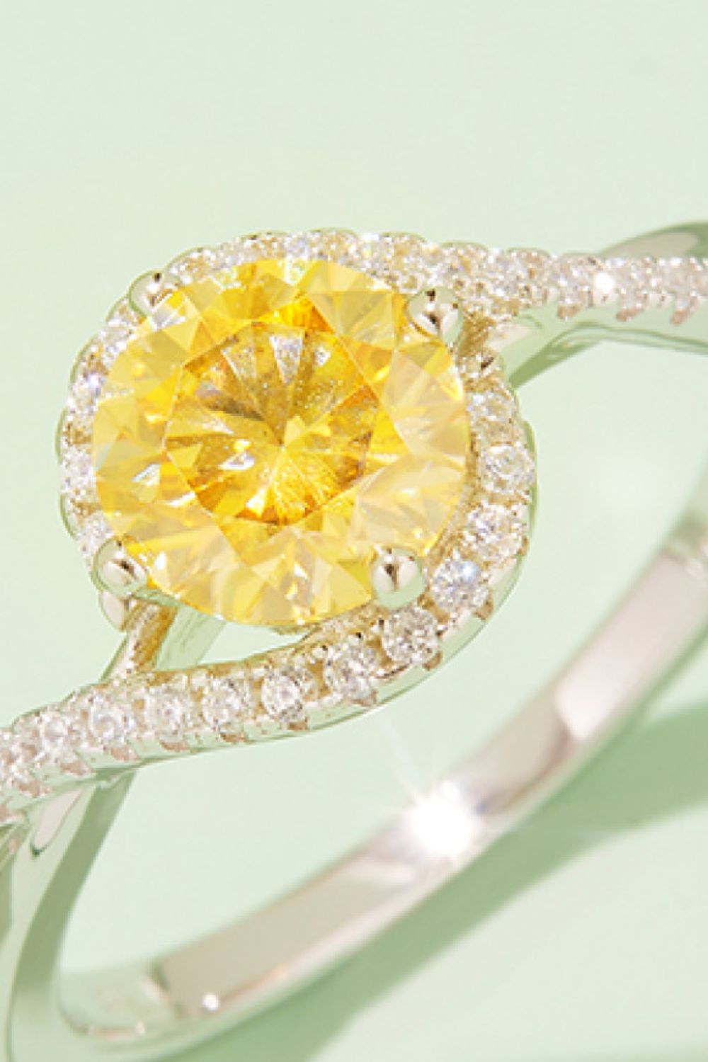 1 Carat Sparkala™ Contrast Platinum Over Pure Sterling Silver Ring (Yellow, Pink, or Blue) - DestGlow