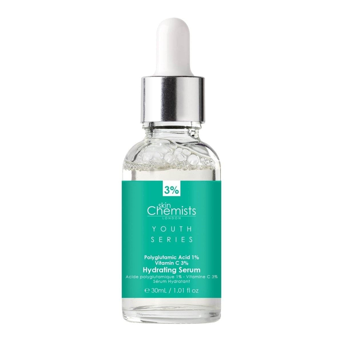 Hydrating Serum Polyglutamic Acid 1%, Vitamin C 3% 30ml by skinChemists US
