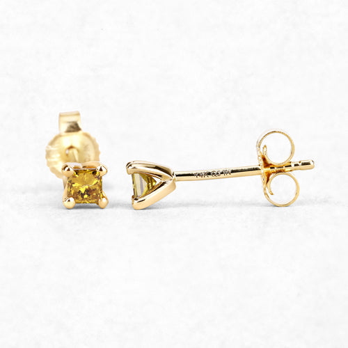 0.25 Carat Genuine Yellow Diamond 14K Yellow Gold Earrings (SI1-SI2) DestGlow