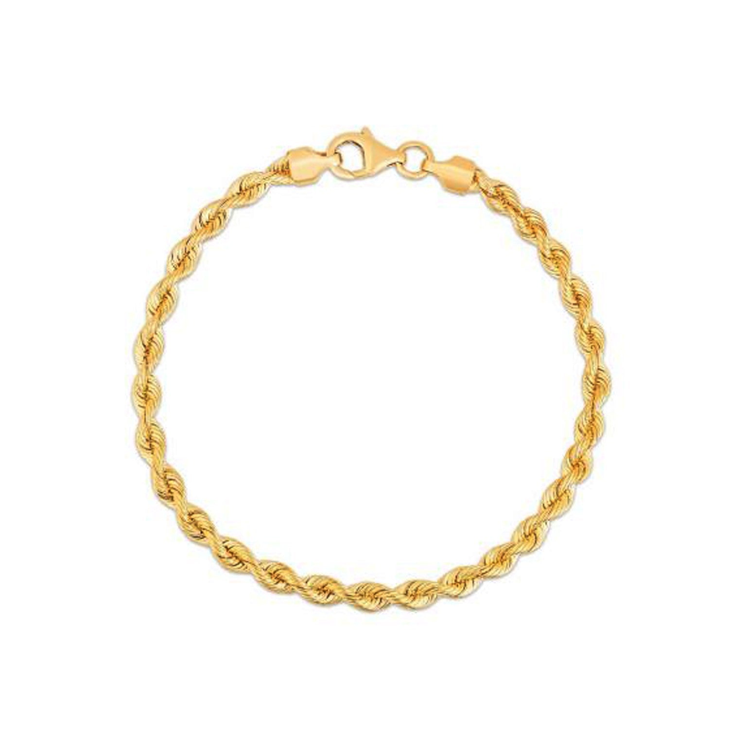 Silk Rope Chain Bracelet in 14k Yellow Gold (3.70 mm) by Bids.com