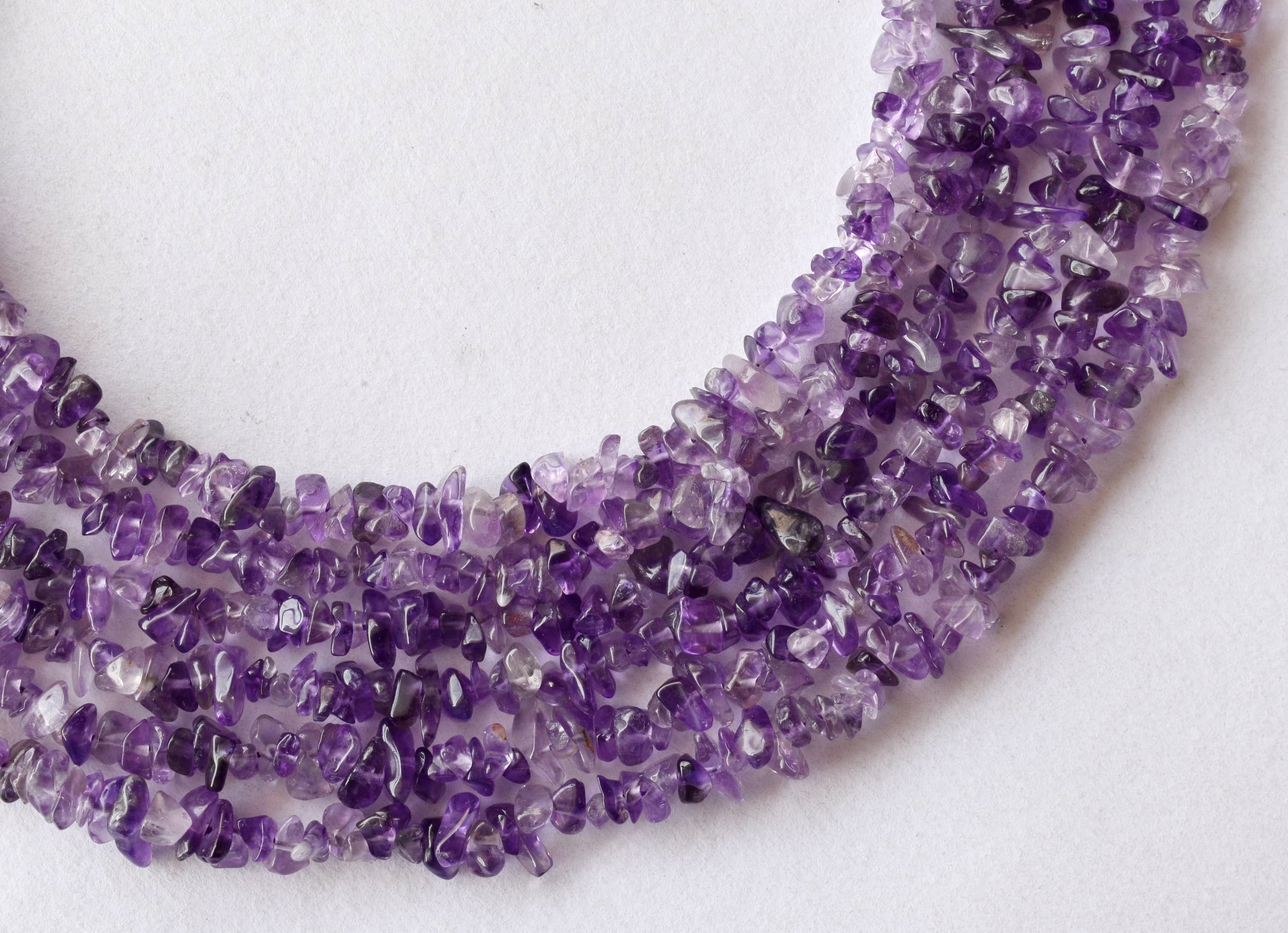 Uncut Raw Amethyst Crystal Chip Beads for Necklace (Insight and Inspiration) DestGlow