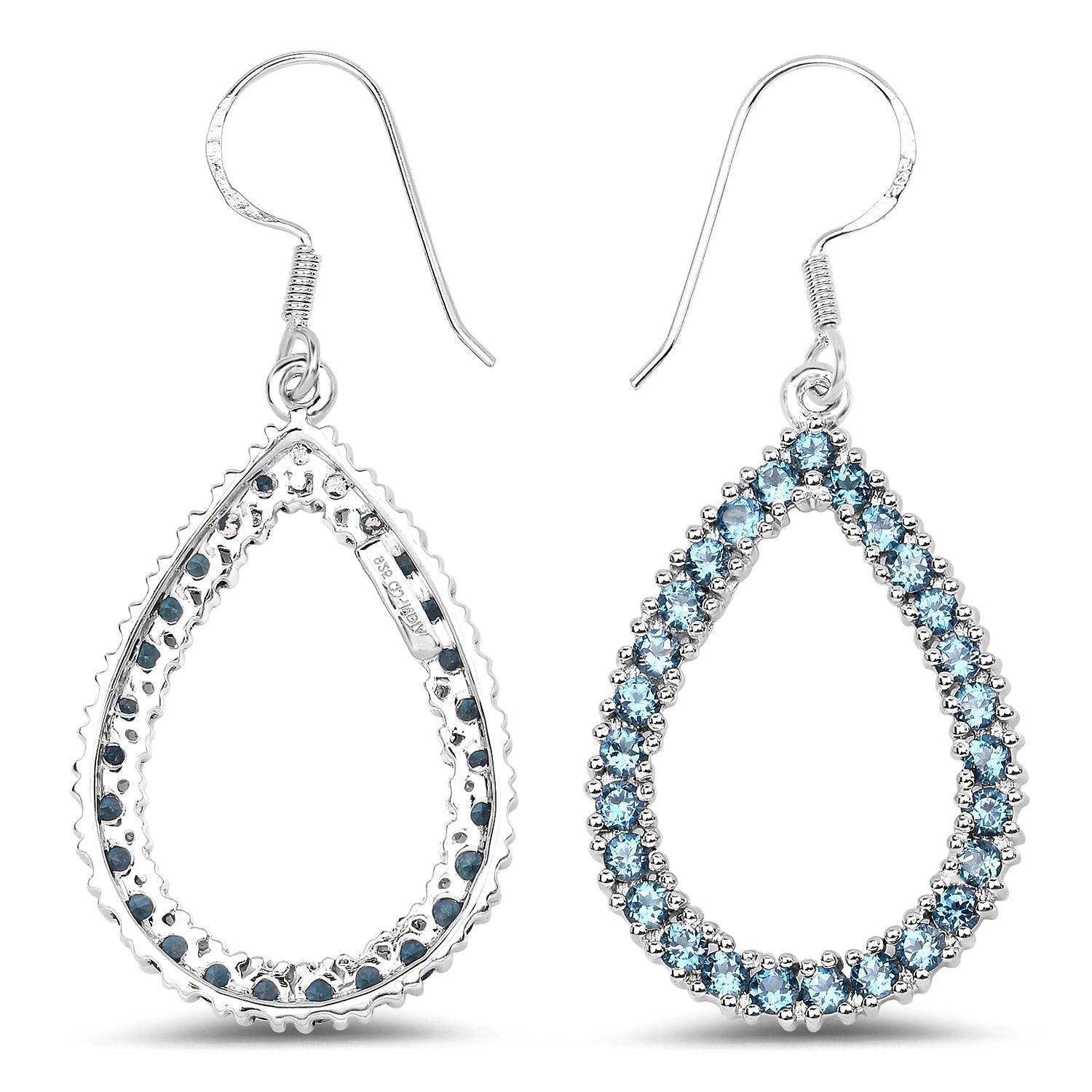 4.32 Carat Genuine London Blue Topaz .925 Sterling Silver Earrings by Bids.com