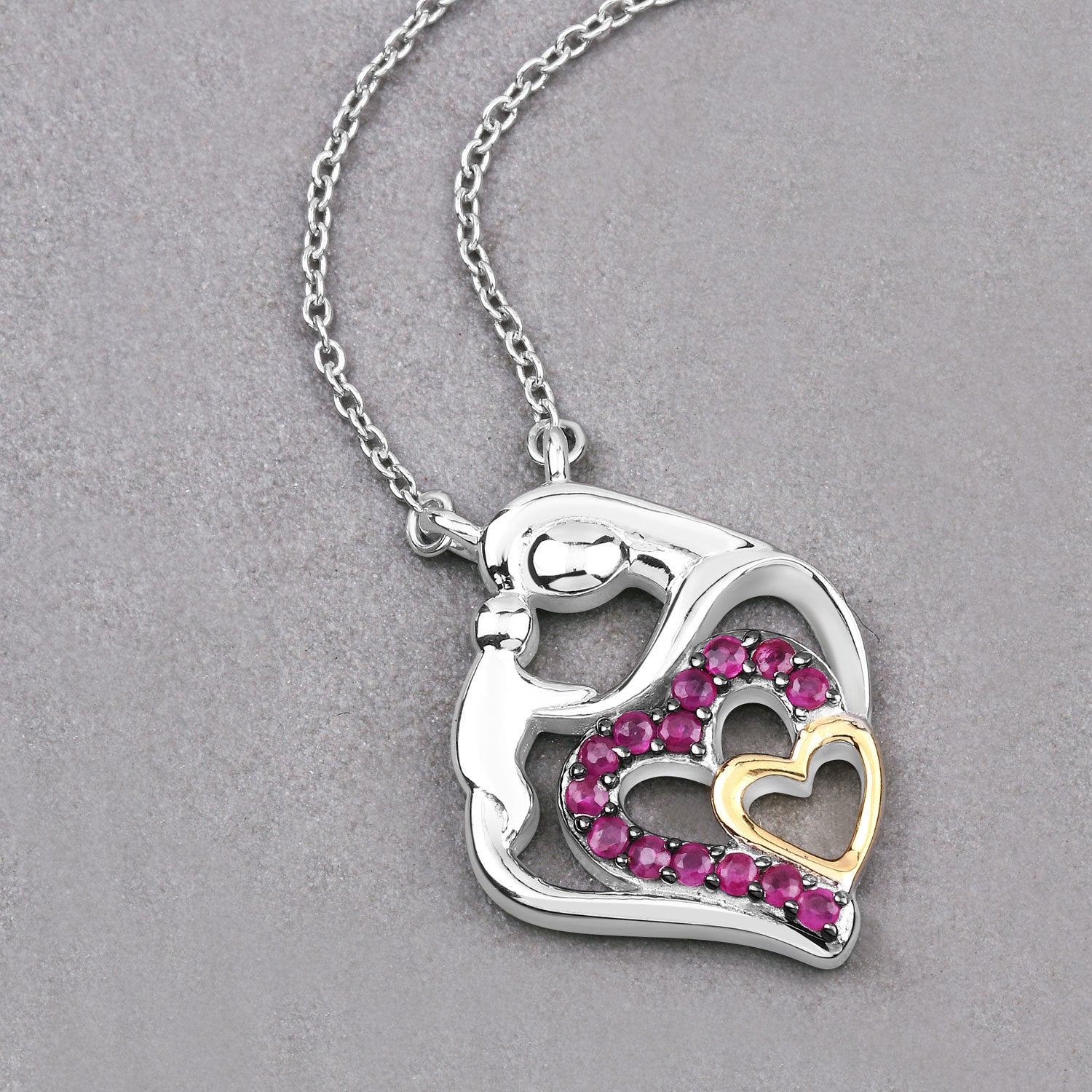 0.28 Carat Genuine Ruby .925 Sterling Silver Pendant by Bids.com