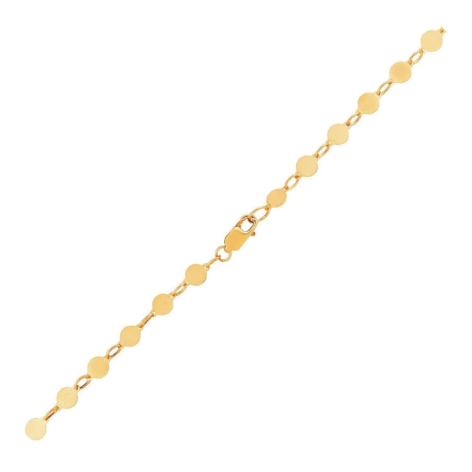 14k Yellow Gold Bracelet with Polished Circles DestGlow