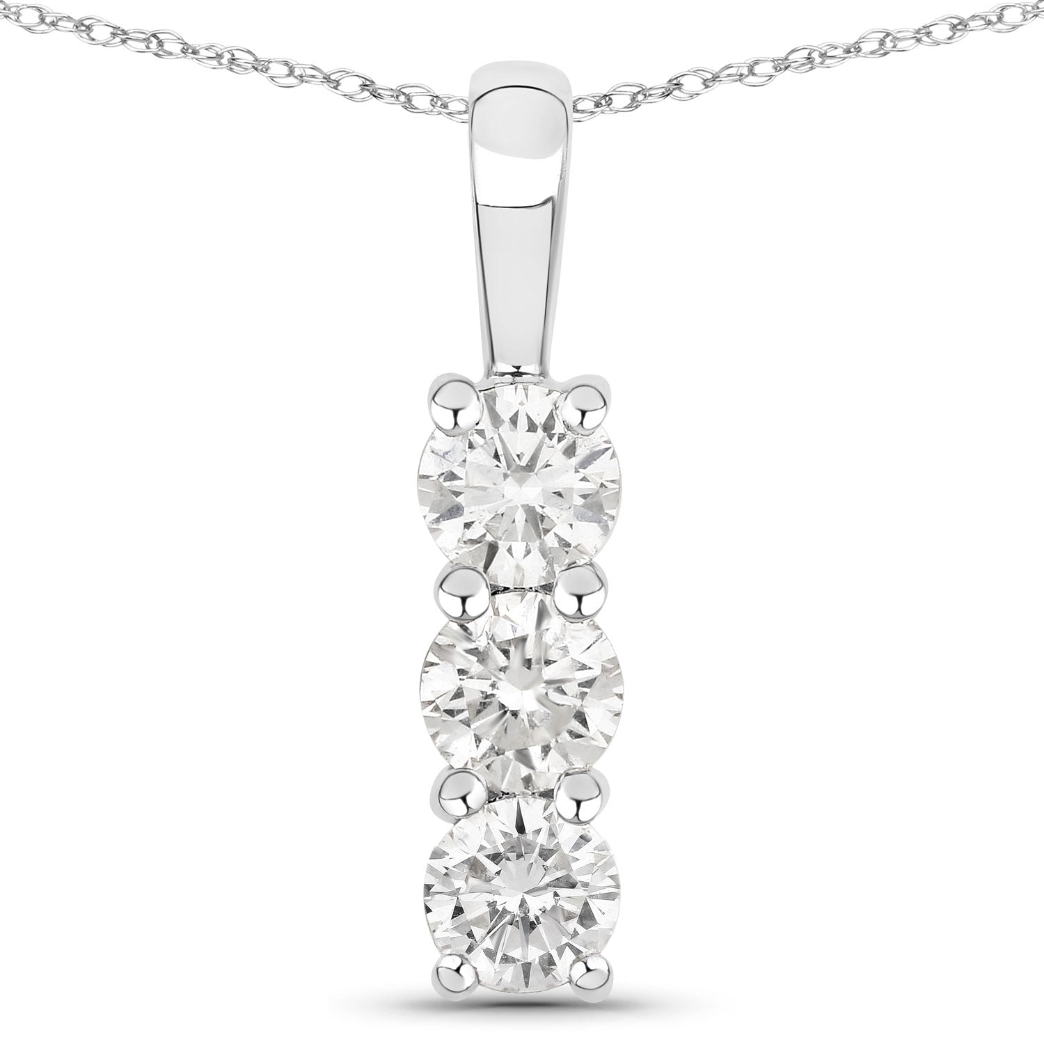 0.75 Carat Genuine Lab Grown Diamond 14K White Gold Pendant by Bids.com