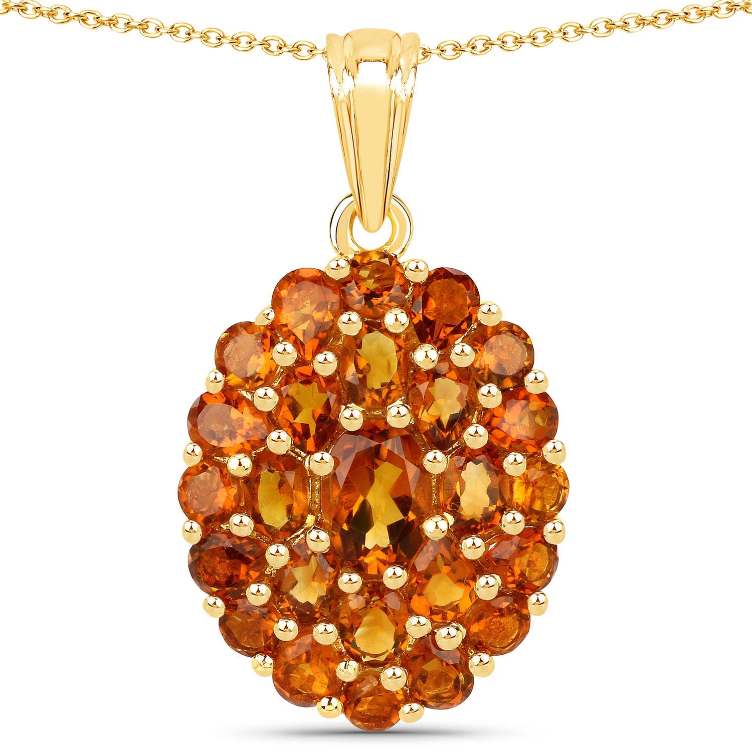4.08 Carat Genuine Citrine .925 Sterling Silver Pendant by Bids.com