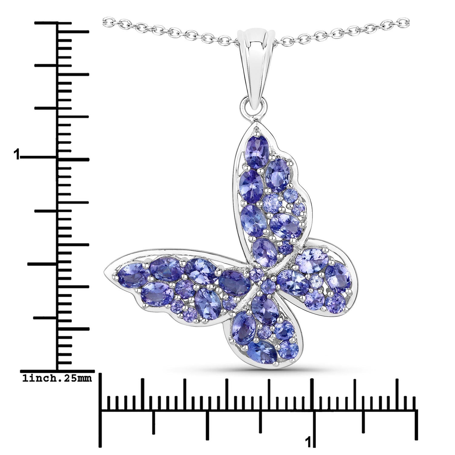 3.78 Carat Genuine Tanzanite .925 Sterling Silver Pendant by Bids.com