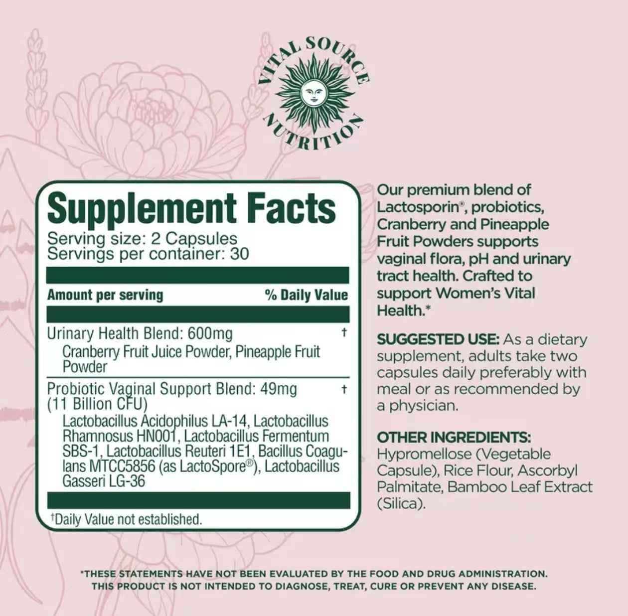 Feminine Balance Capsules -ViXi-Vital Source Nutrition