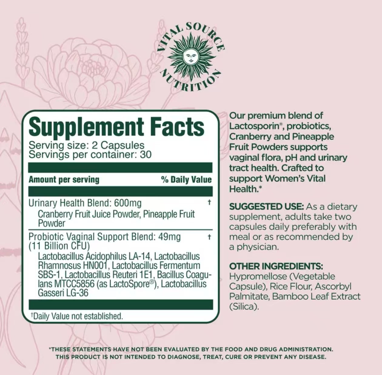 Feminine Balance Capsules -ViXi-Vital Source Nutrition - DestGlow