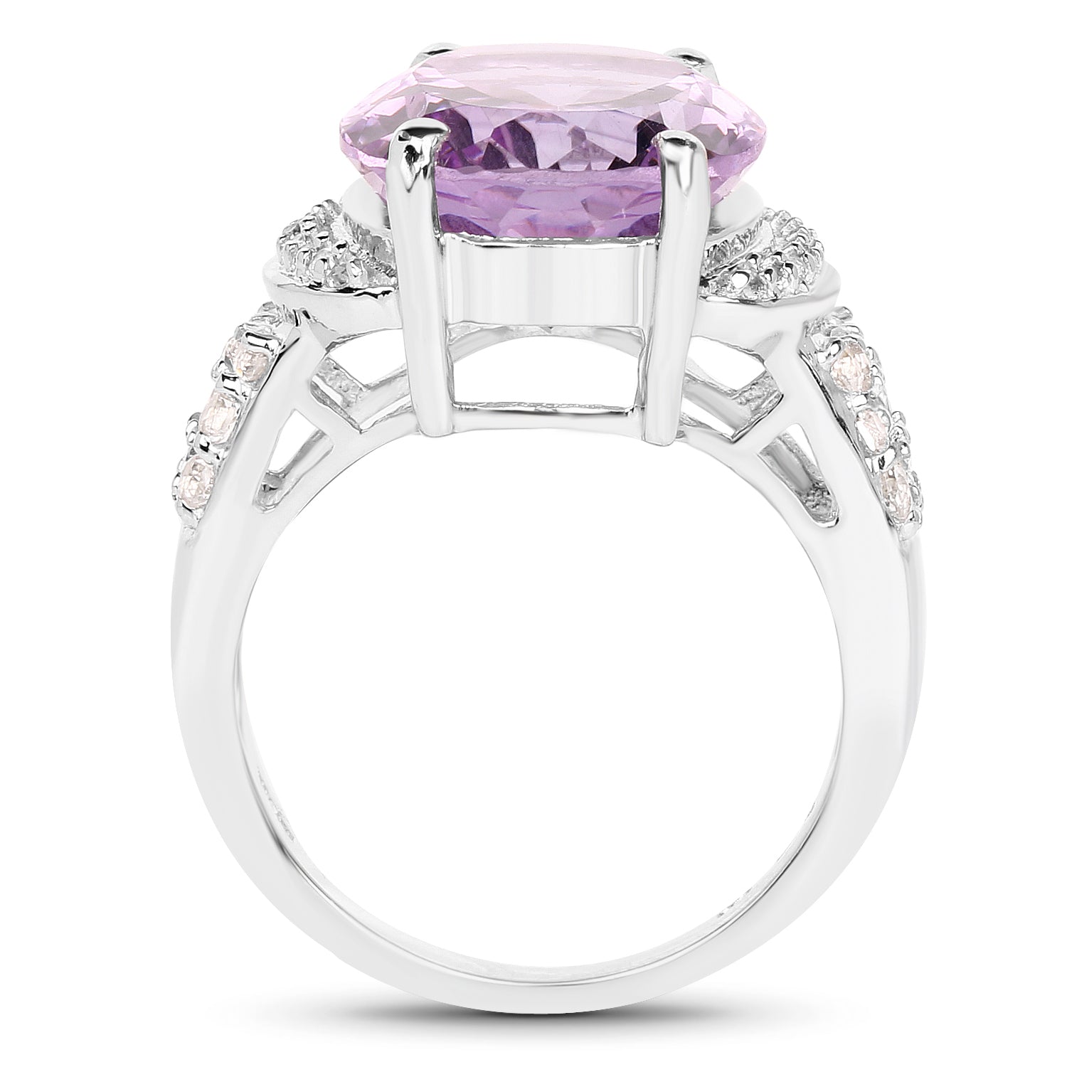 8.98 Carat Genuine Amethyst & White Topaz .925 Sterling Silver Ring by Bids.com