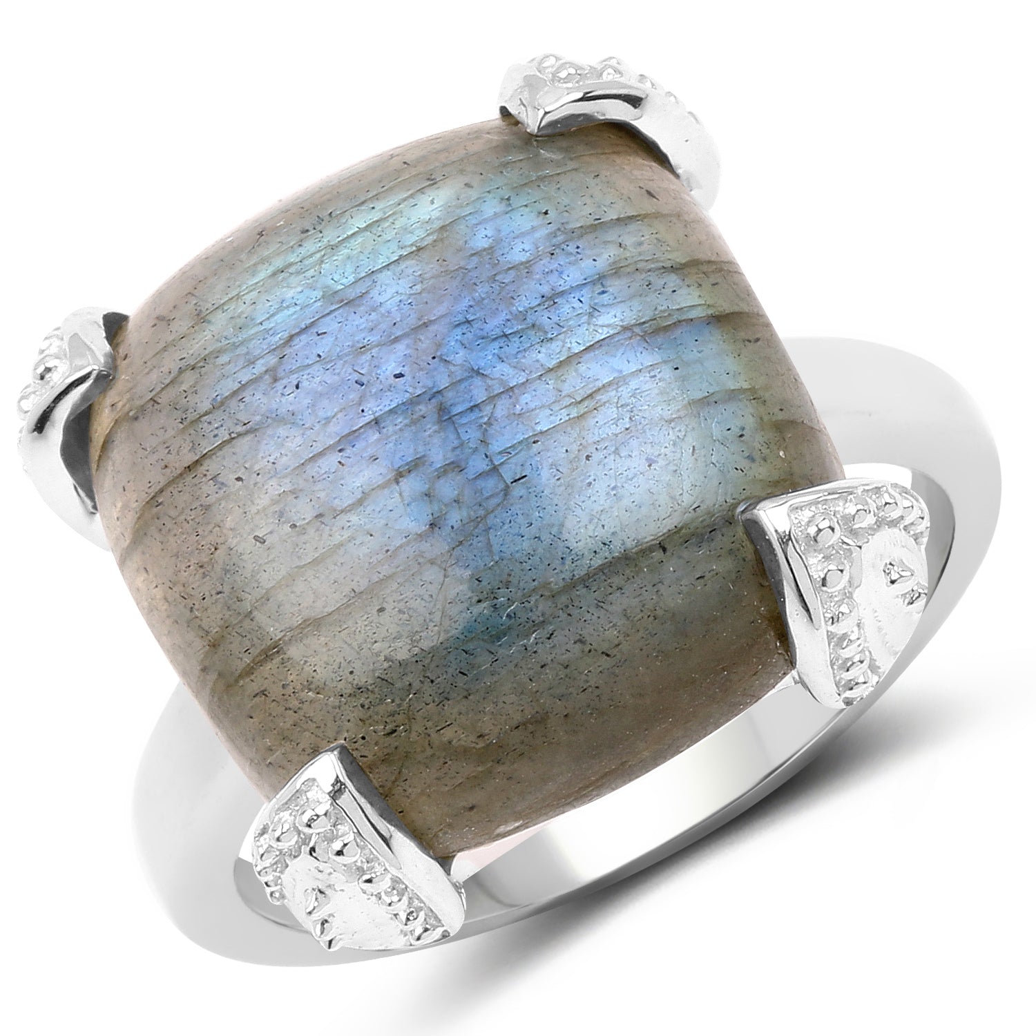 16.95 Carat Genuine Labradorite .925 Sterling Silver Ring by Bids.com
