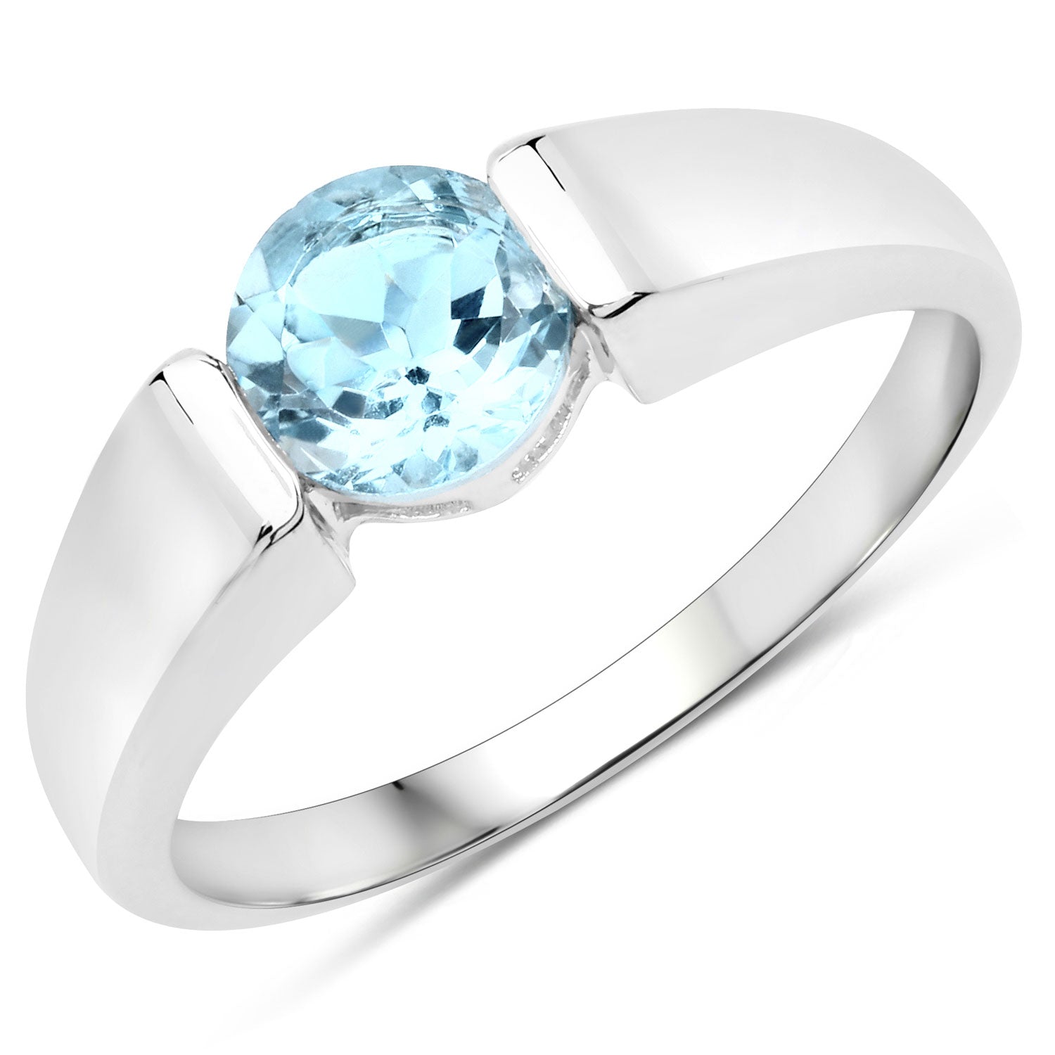 1.05 Carat Genuine Blue Topaz .925 Sterling Silver Ring DestGlow