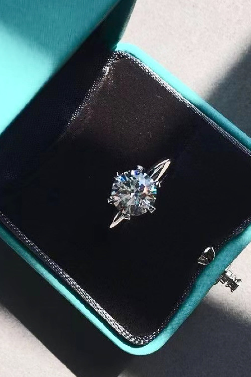 Adored Platinum Over Pure Sterling Silver 3 Carat Brilliant Round Cut Sparkala™ 6-Prong Solitaire Ring by Sparkala