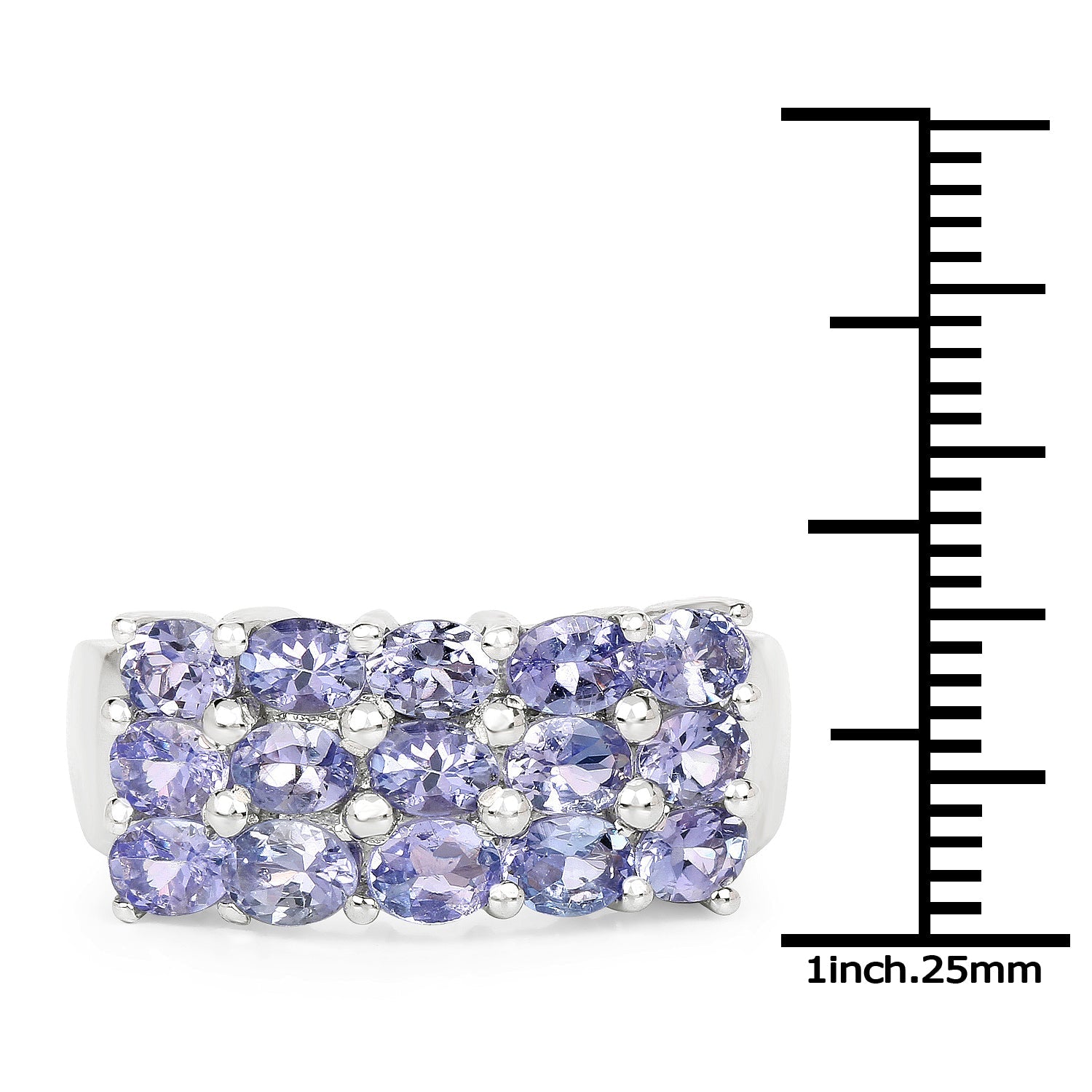 2.55 Carat Genuine Tanzanite .925 Sterling Silver Ring by Bids.com