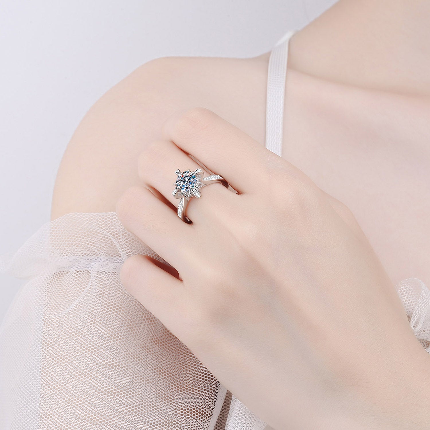 1 Carat Brilliant Round Cut Sparkala™ Pure Sterling Silver Ring - DestGlow