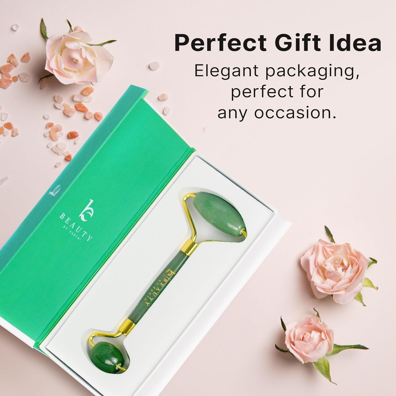 Jade Roller for Face - Smoothes Fine Lines & Wrinkles, Face Massager Skin Care Tools with Small Eye Roller for Puffy Eyes, De-Puffing & Firming Facial Tool, Self Care Gifts for Women by Korean Skin Care