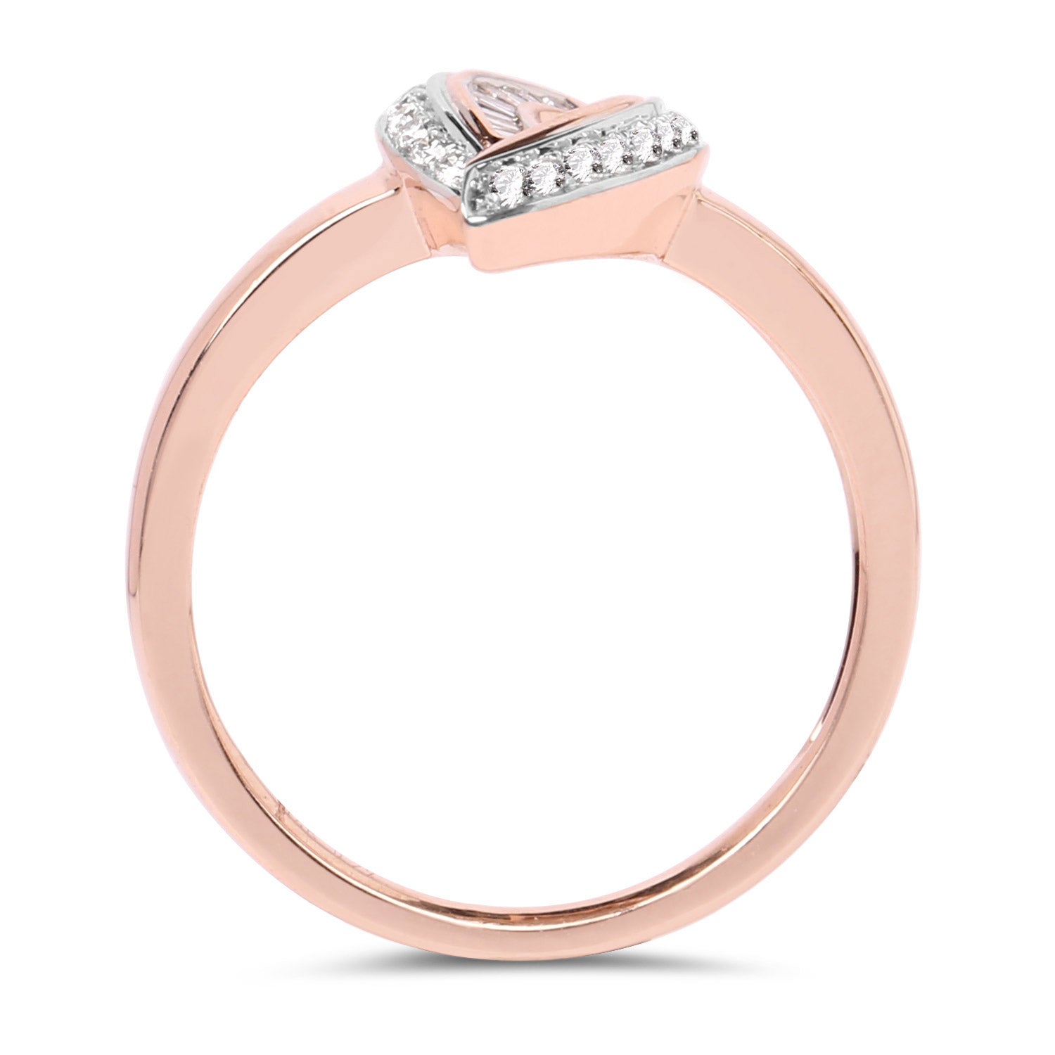 0.29 Carat Genuine White Diamond 14K Rose Gold Ring (E-F Color, SI1-SI2 Clarity) by Bids.com