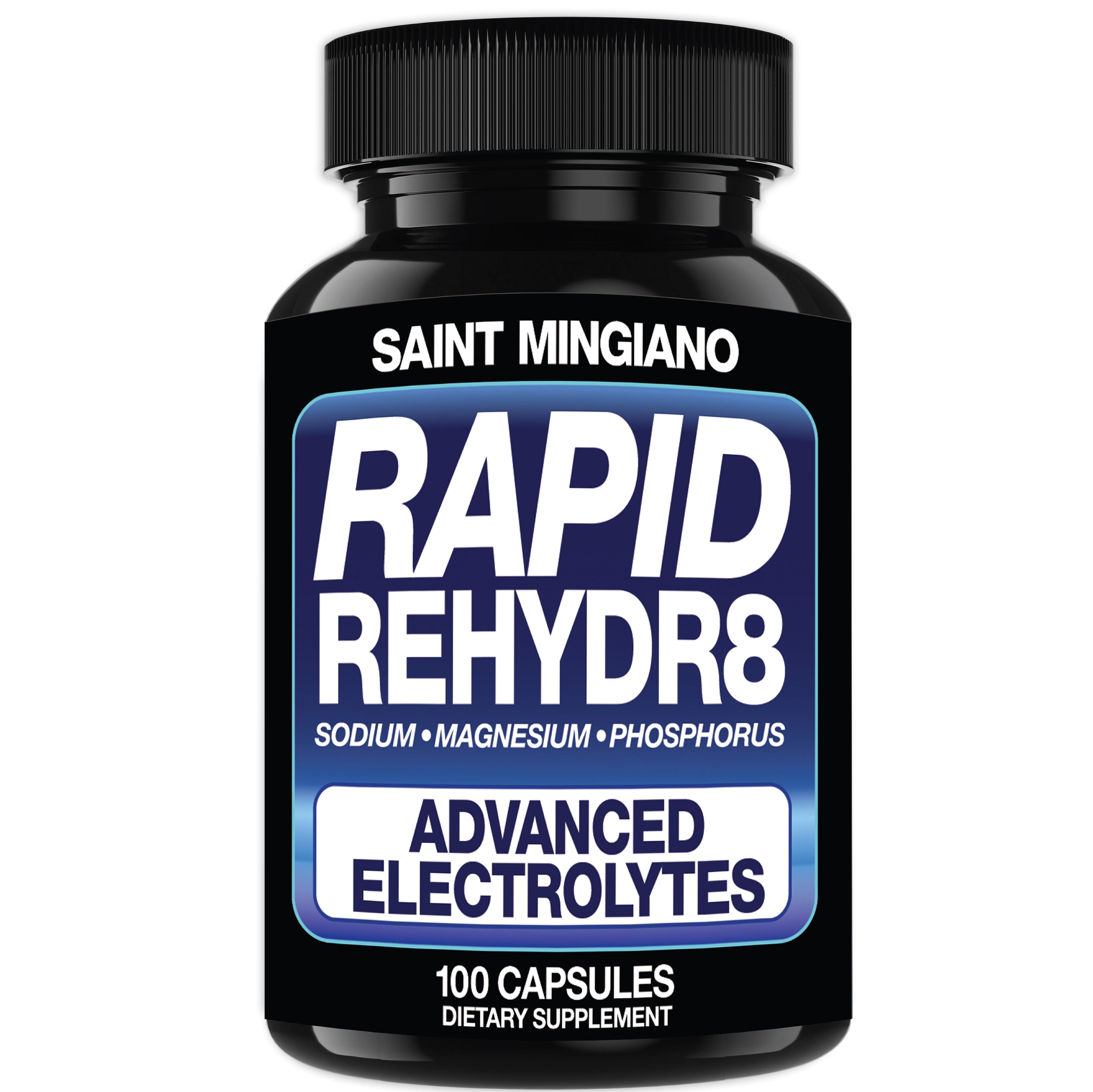 Rapid Rehydr8 Electrolyte Supplements 100 Capsules – Aid in The Prevention of Cramping and Supports Muscle Endurance and Recovery by Saint Mingiano - Supplements & Wellness Dedicated to Holistic Health
