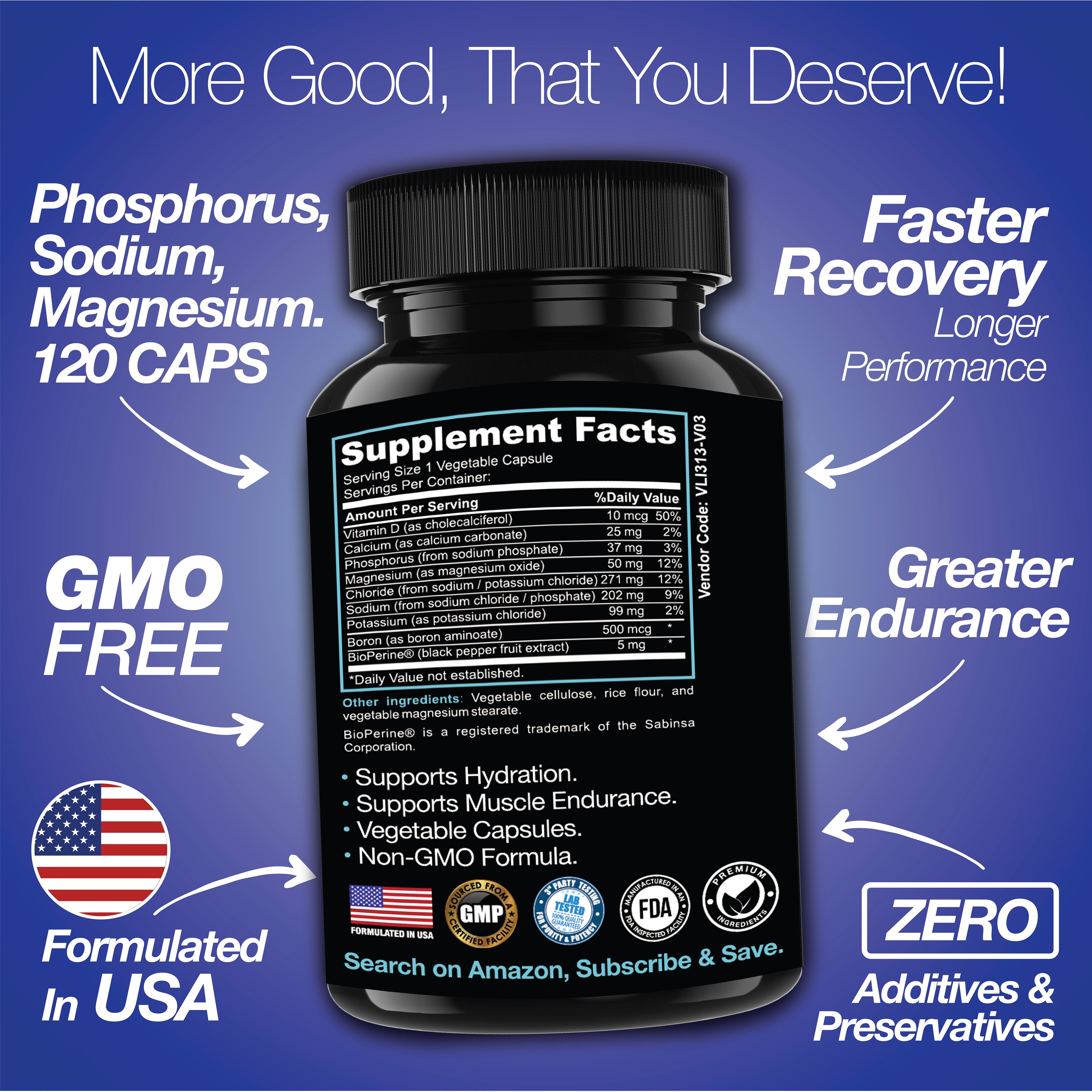 Rapid Rehydr8 Electrolyte Supplements 100 Capsules – Aid in The Prevention of Cramping and Supports Muscle Endurance and Recovery by Saint Mingiano - Supplements & Wellness Dedicated to Holistic Health