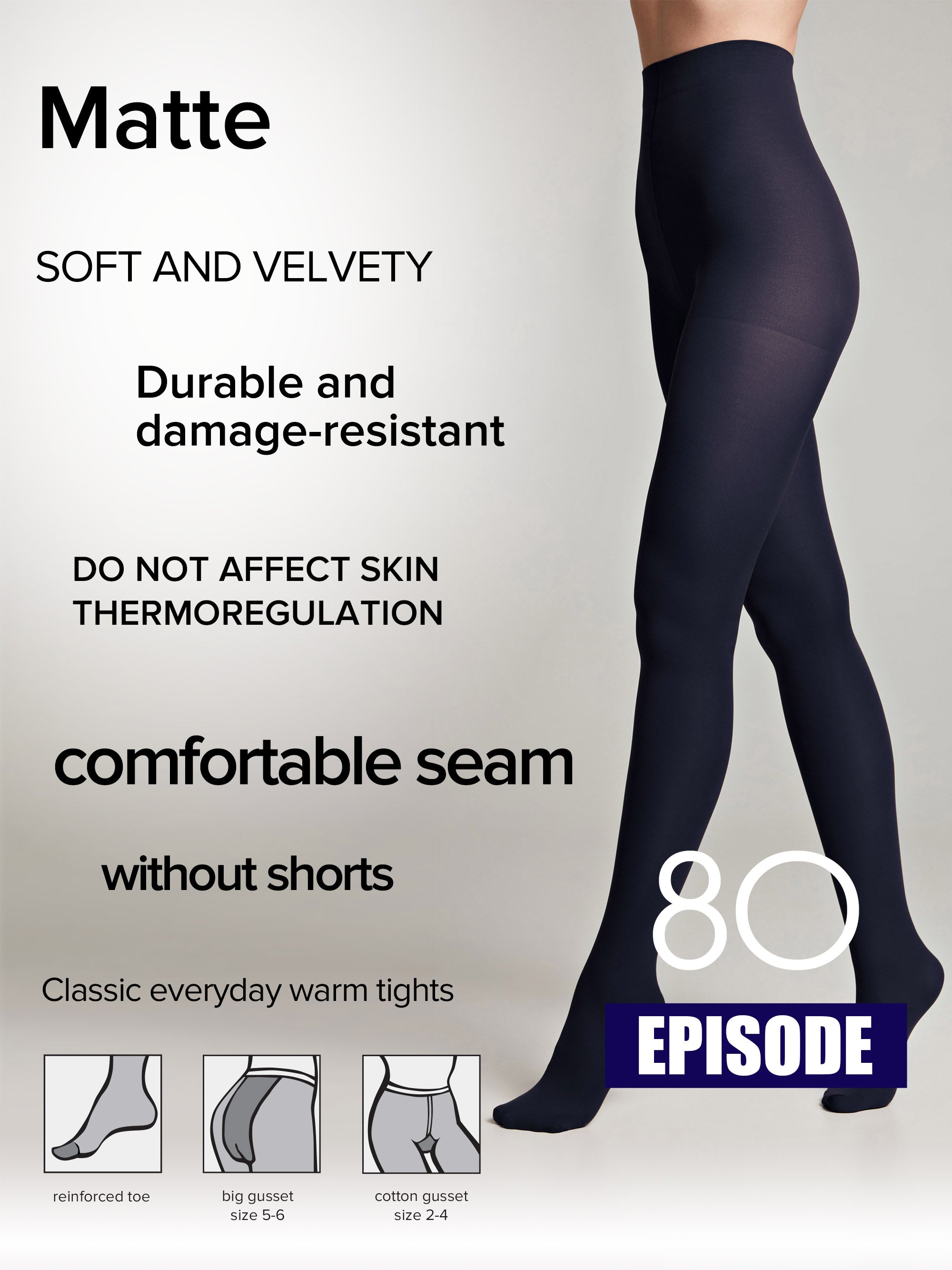 Tights Conte Episode 80 Den - Microfibra Matte Opaque
