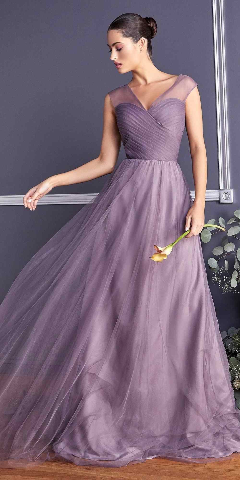 Ladivine ET320 Illusion V-Neck and Back Long Formal Dress Sleeveless by DiscountDressShop