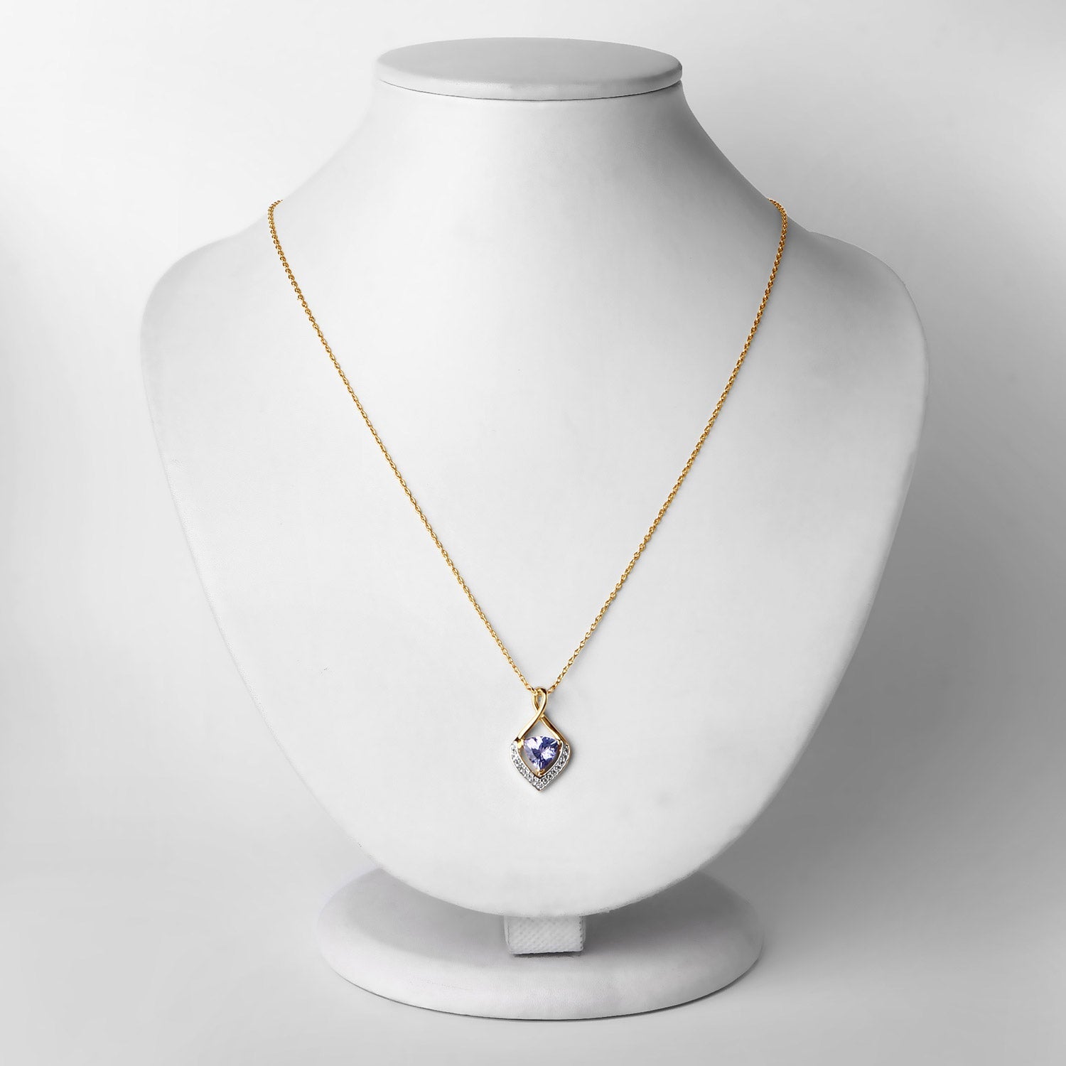 0.96 Carat Genuine Tanzanite and White Topaz .925 Sterling Silver Pendant by Bids.com