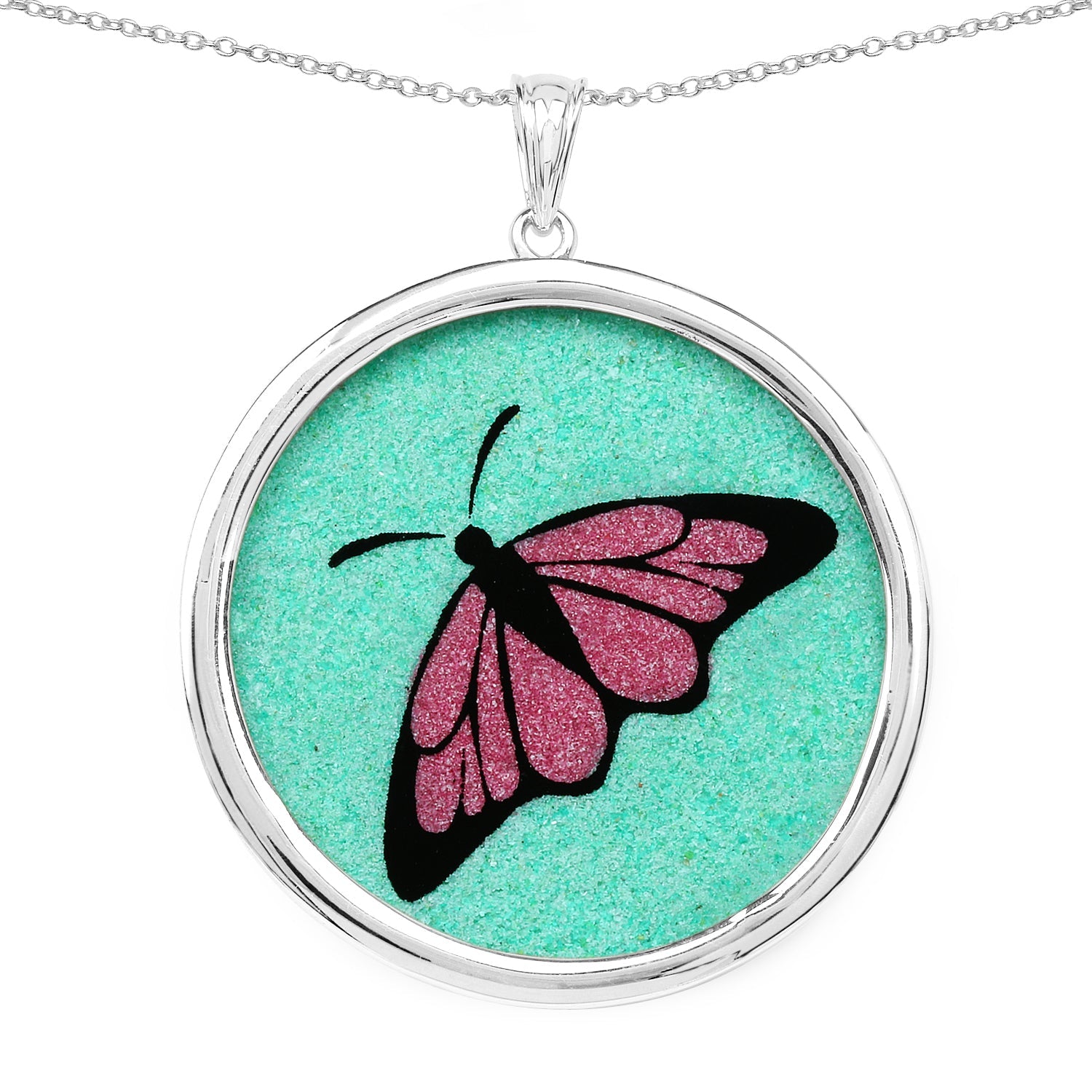 29.50 Carat Genuine Emerald .925 Sterling Silver Pendant by Bids.com