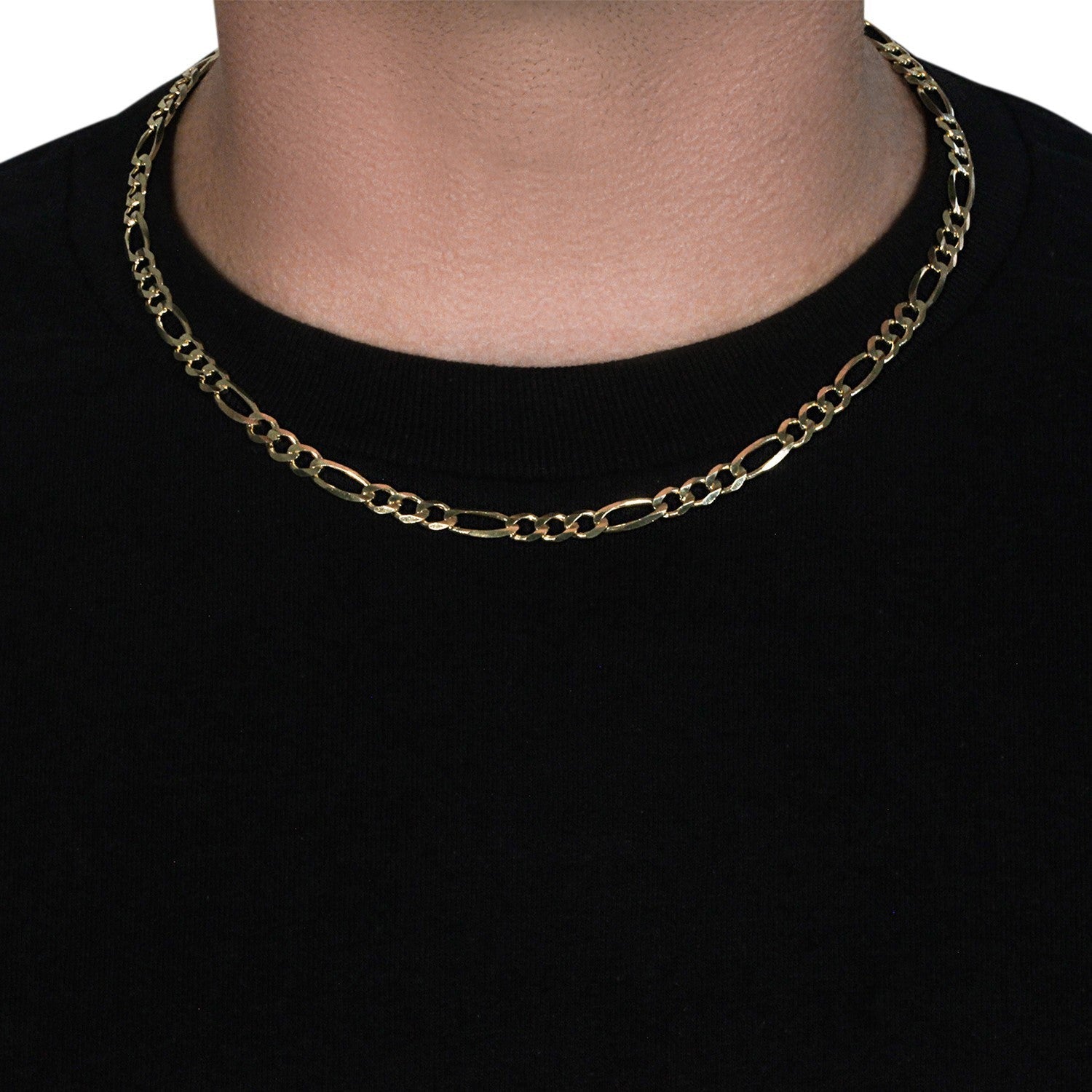 10K Yellow Gold Solid Figaro Chain (5.30 mm) by Bids.com
