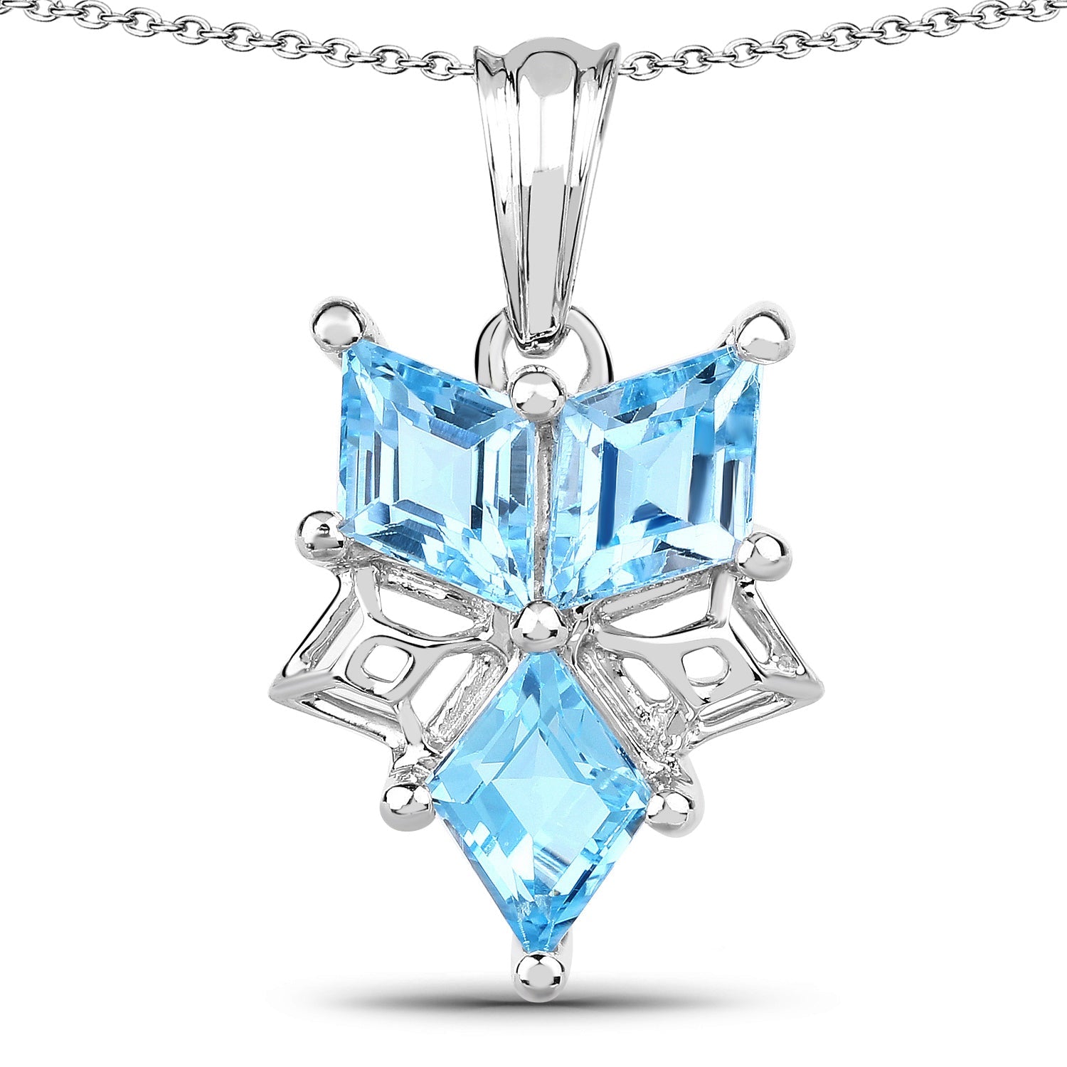 4.65 Carat Genuine Blue Topaz .925 Sterling Silver Pendant by Bids.com
