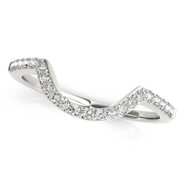 14k White Gold Curved Diamond Wedding Band (1/3 cttw) by Bids.com