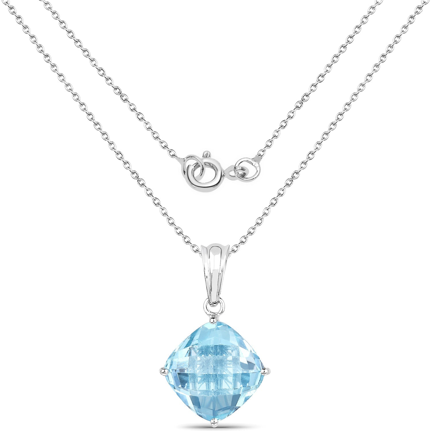 11.10 Carat Genuine Blue Topaz .925 Sterling Silver Pendant DestGlow