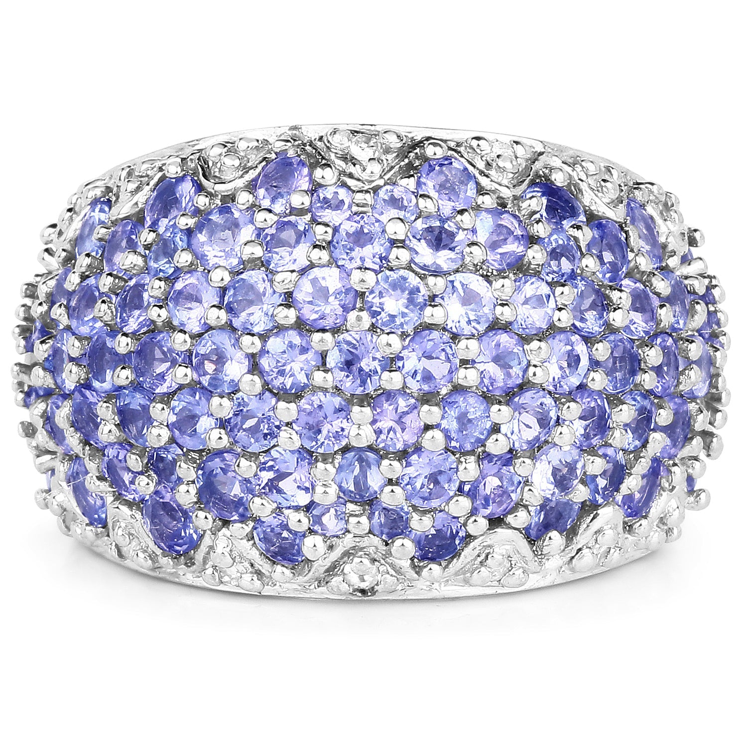 3.01 Carat Genuine Tanzanite and White Diamond .925 Sterling Silver Ring by Bids.com