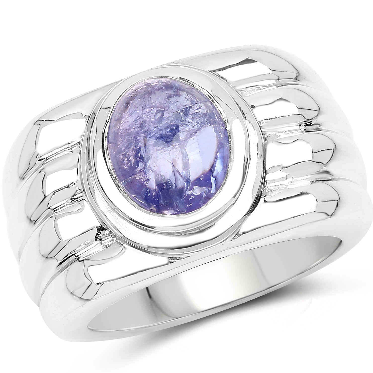 3.55 Carat Genuine Tanzanite .925 Sterling Silver Ring by Bids.com