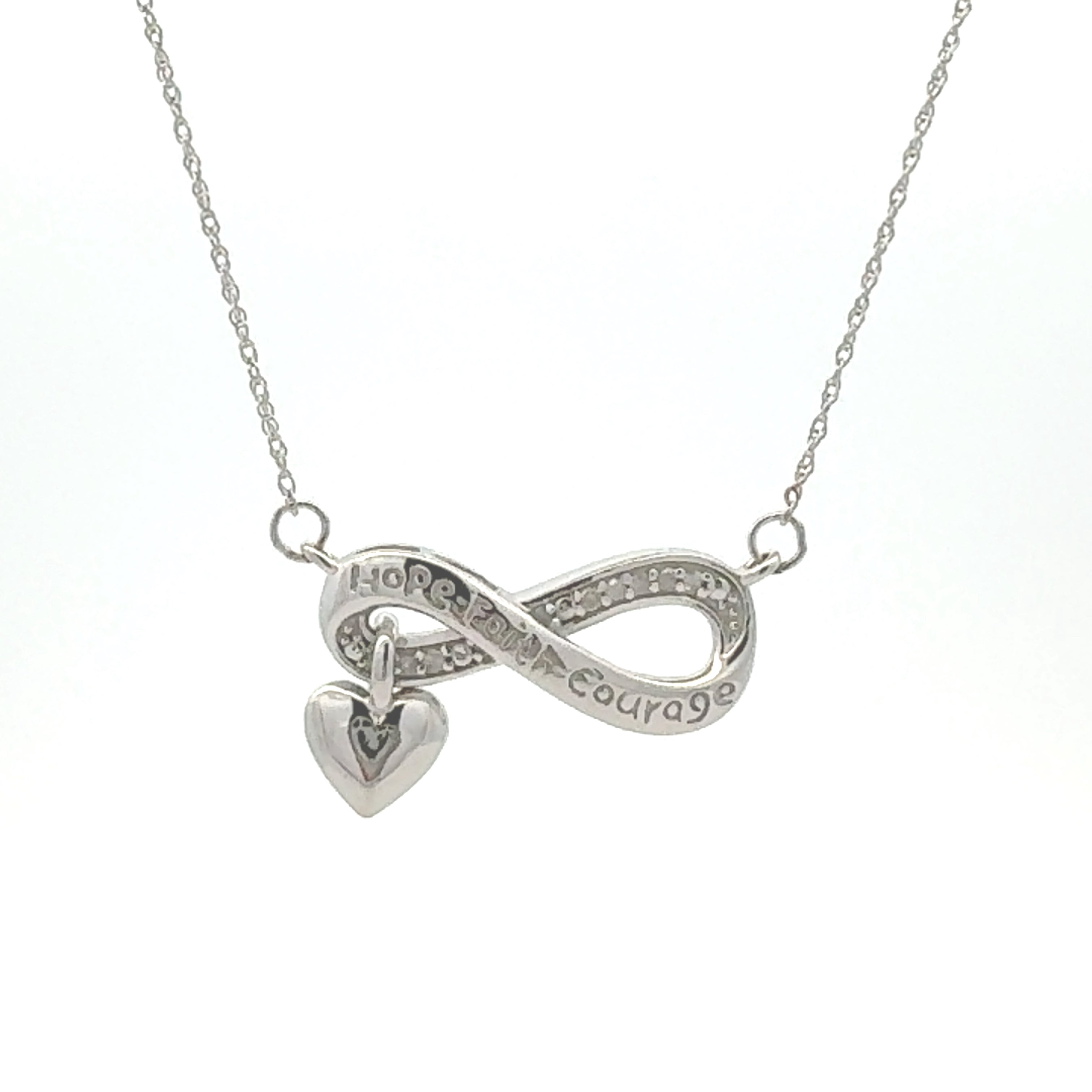 Natural .04ct Diamond Fashion Pendants Sterling Silver by Bids.com