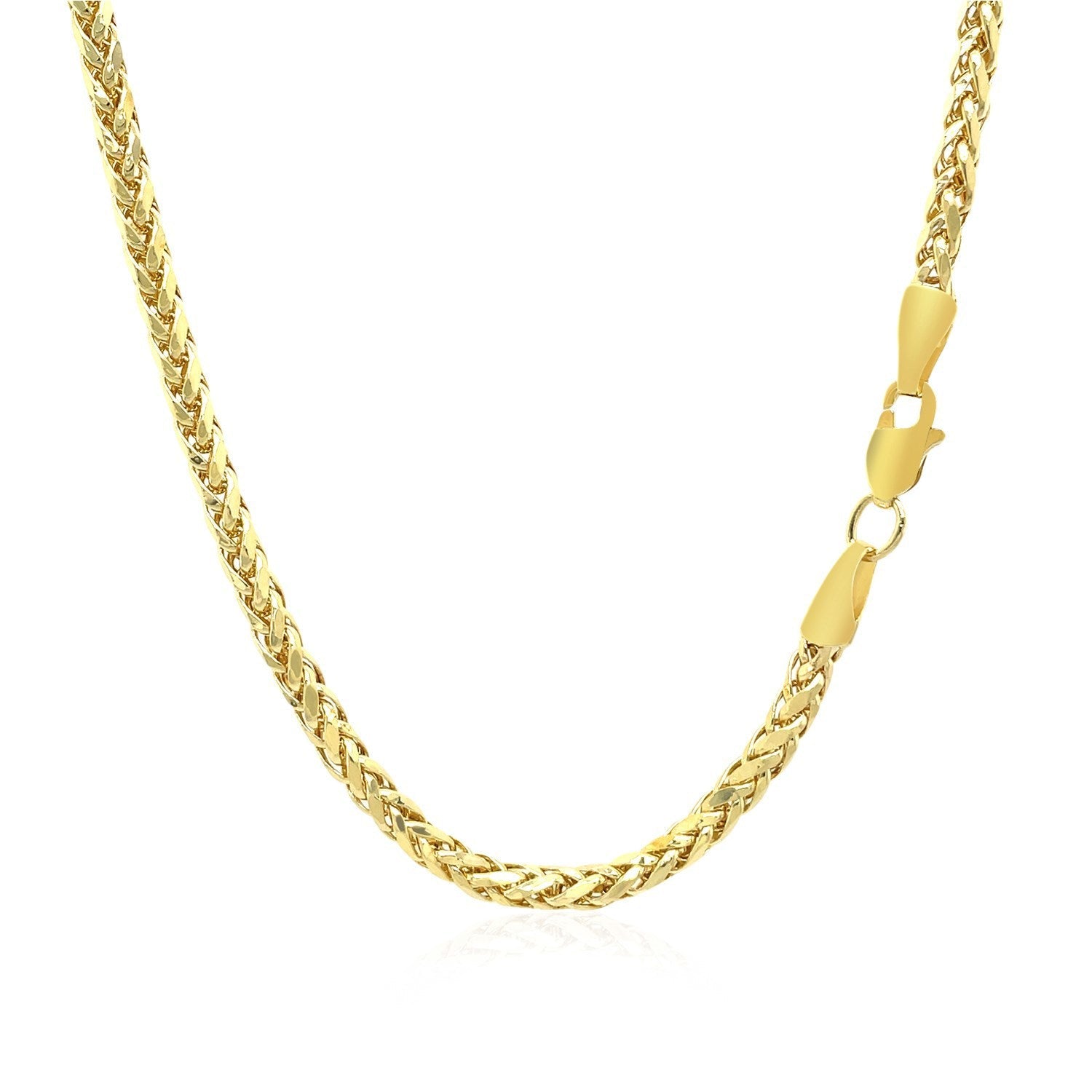 2.7mm 14k Yellow Gold Lite Diamond Cut Round Franco Chain by Bids.com