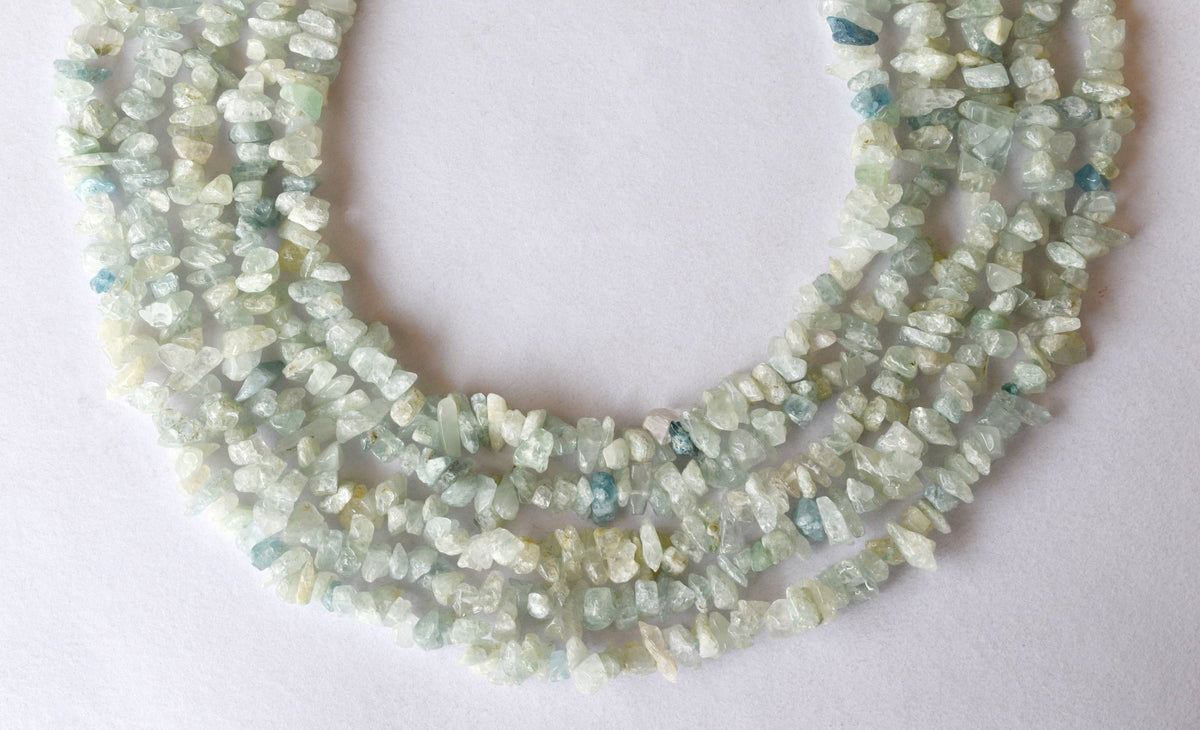 Uncut Raw Amazonite Crystal Chip Beads for Necklace (Alignment Of Chakra and Trust) DestGlow