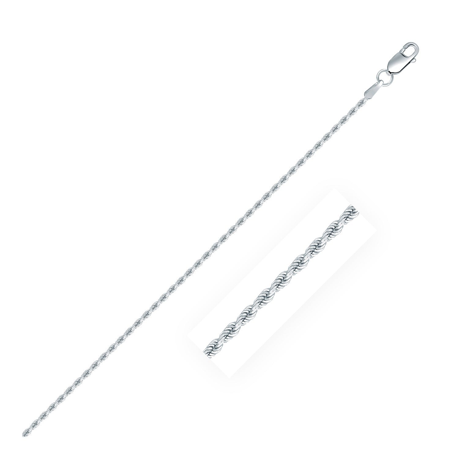 Sterling Silver 1.4mm Diamond Cut Rope Style Chain by Bids.com