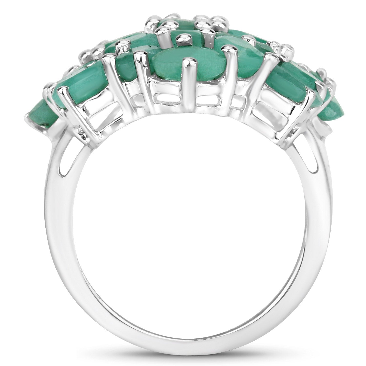 5.88 Carat Genuine Emerald .925 Sterling Silver Ring by Bids.com