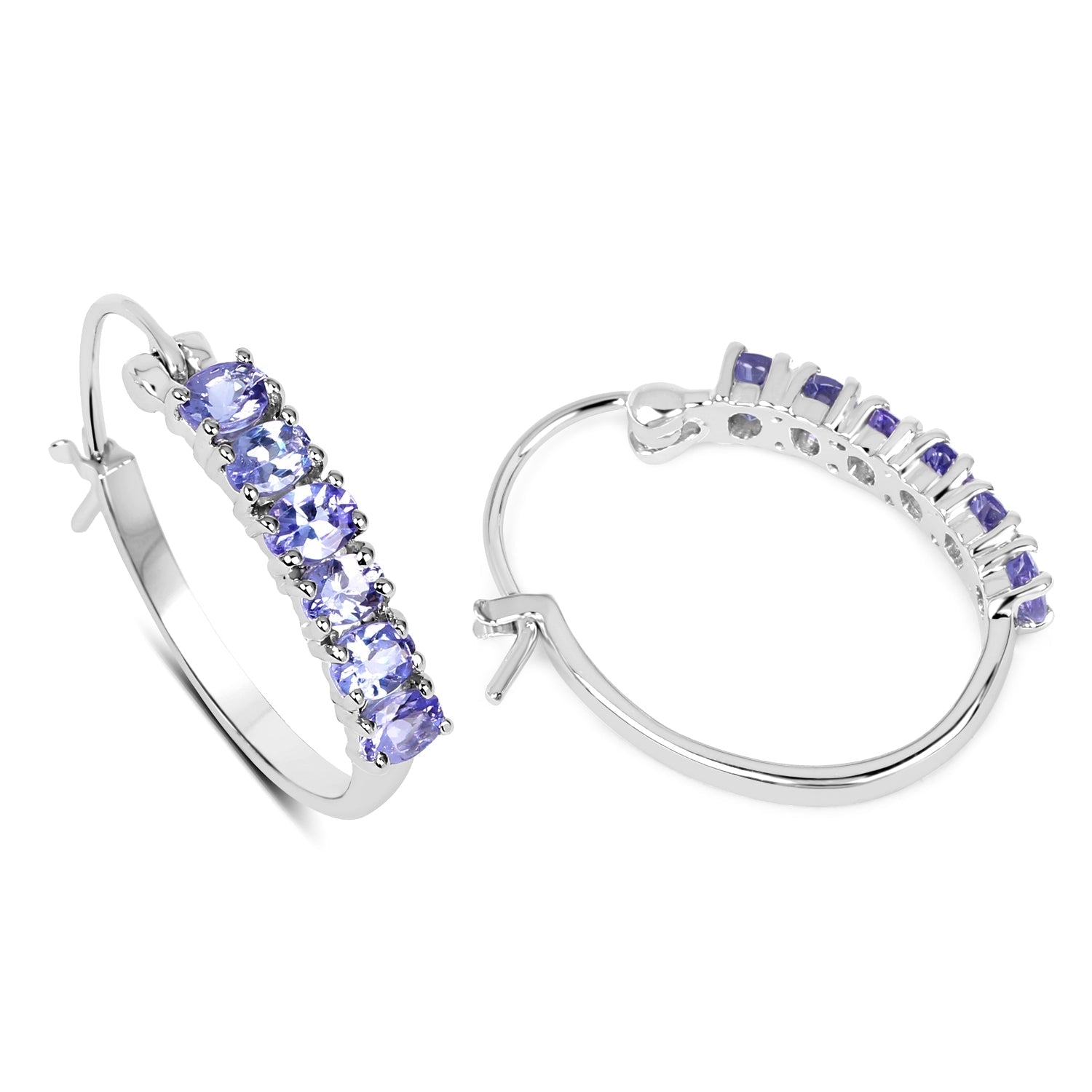 2.04 Carat Genuine Tanzanite .925 Sterling Silver Earrings DestGlow