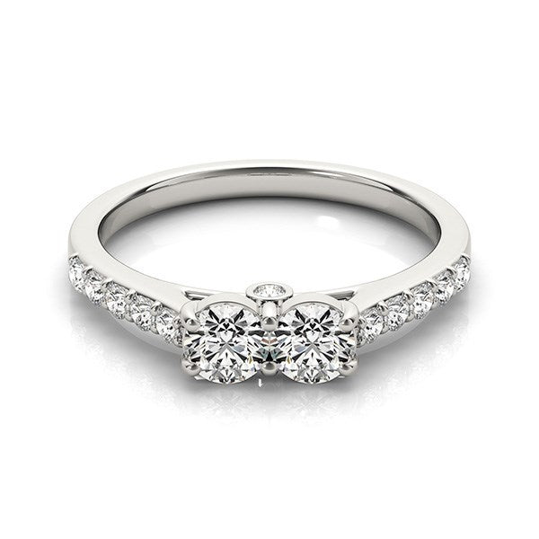 14k White Gold Round Two Stone Diamond Ring (3/4 cttw) by Bids.com