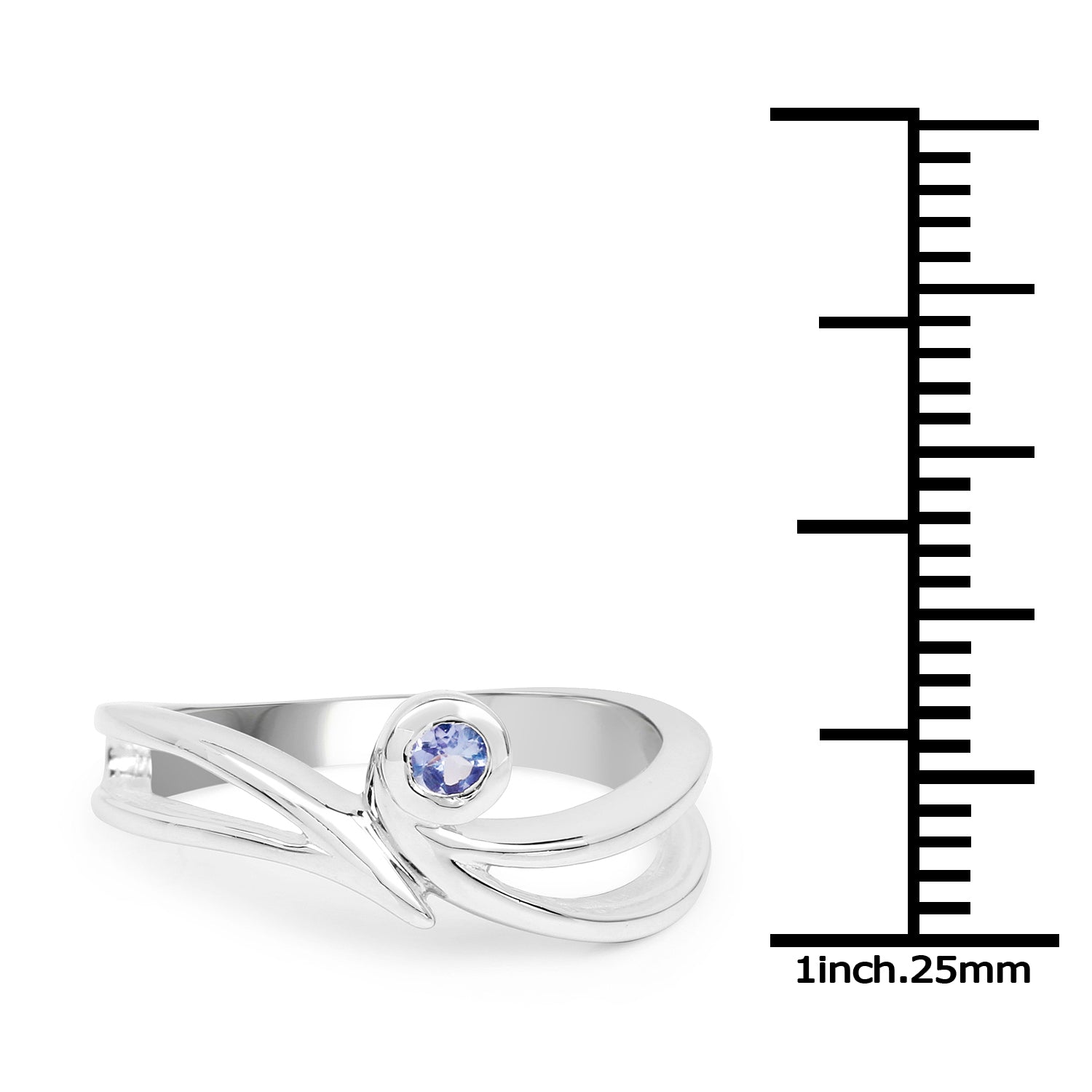 0.10 Carat Genuine Tanzanite .925 Sterling Silver Ring DestGlow
