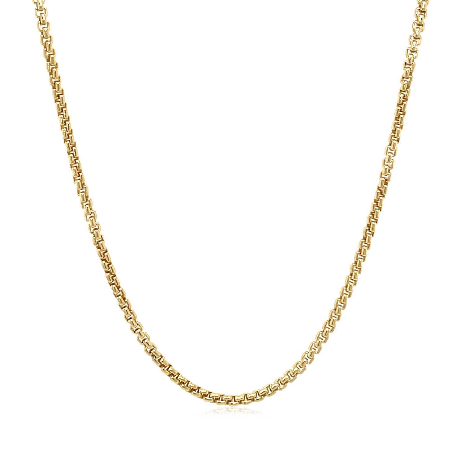 14k Yellow Gold Solid Round Box Chain 1.6 mm by Bids.com