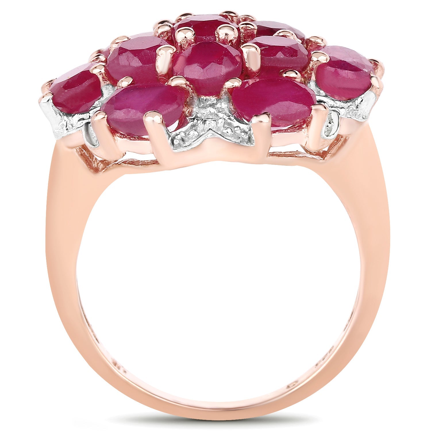 14K Rose Gold Plated 4.52 Carat Genuine Glass Filled Ruby .925 Sterling Silver Ring by Bids.com