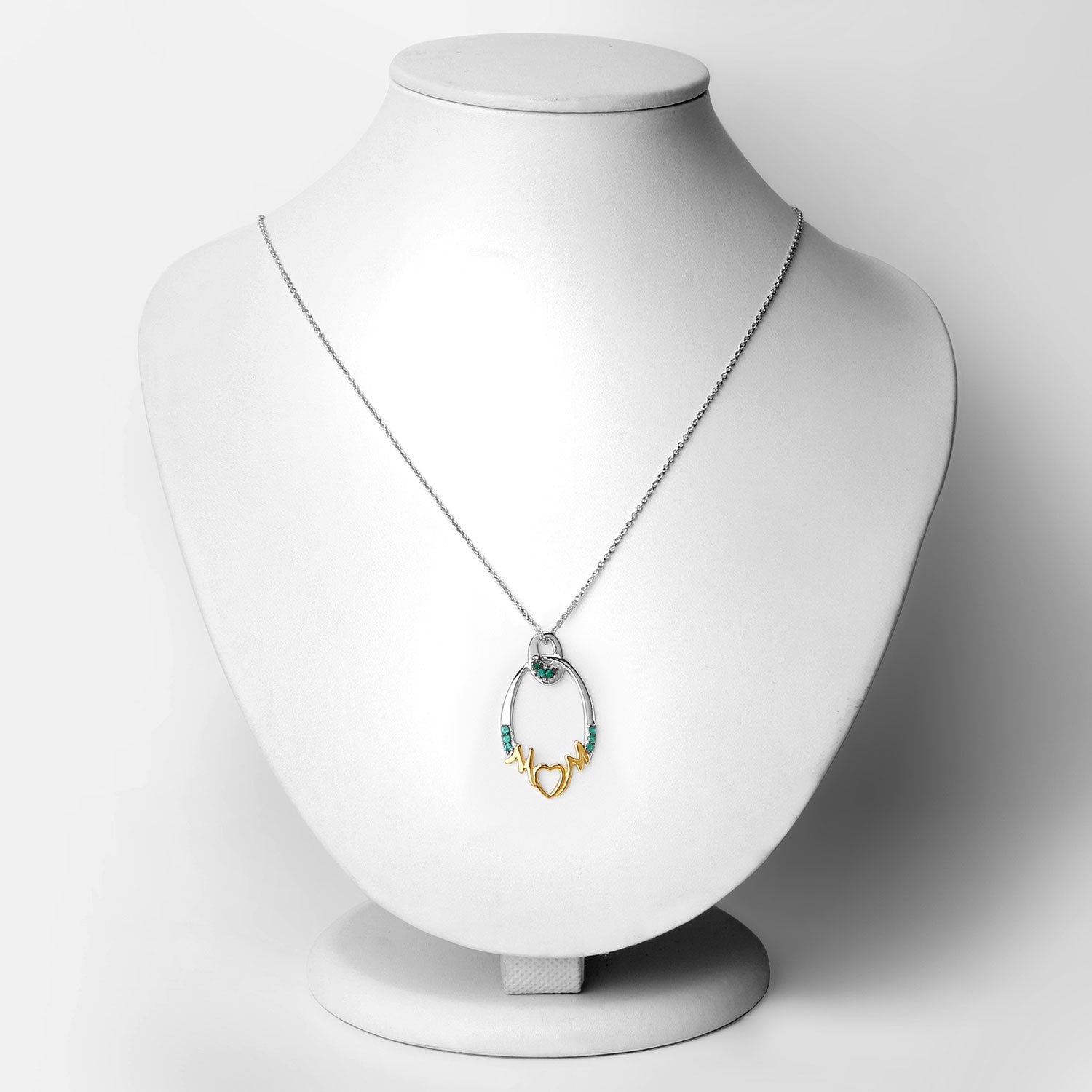 0.15 Carat Genuine Emerald .925 Sterling Silver Pendant by Bids.com