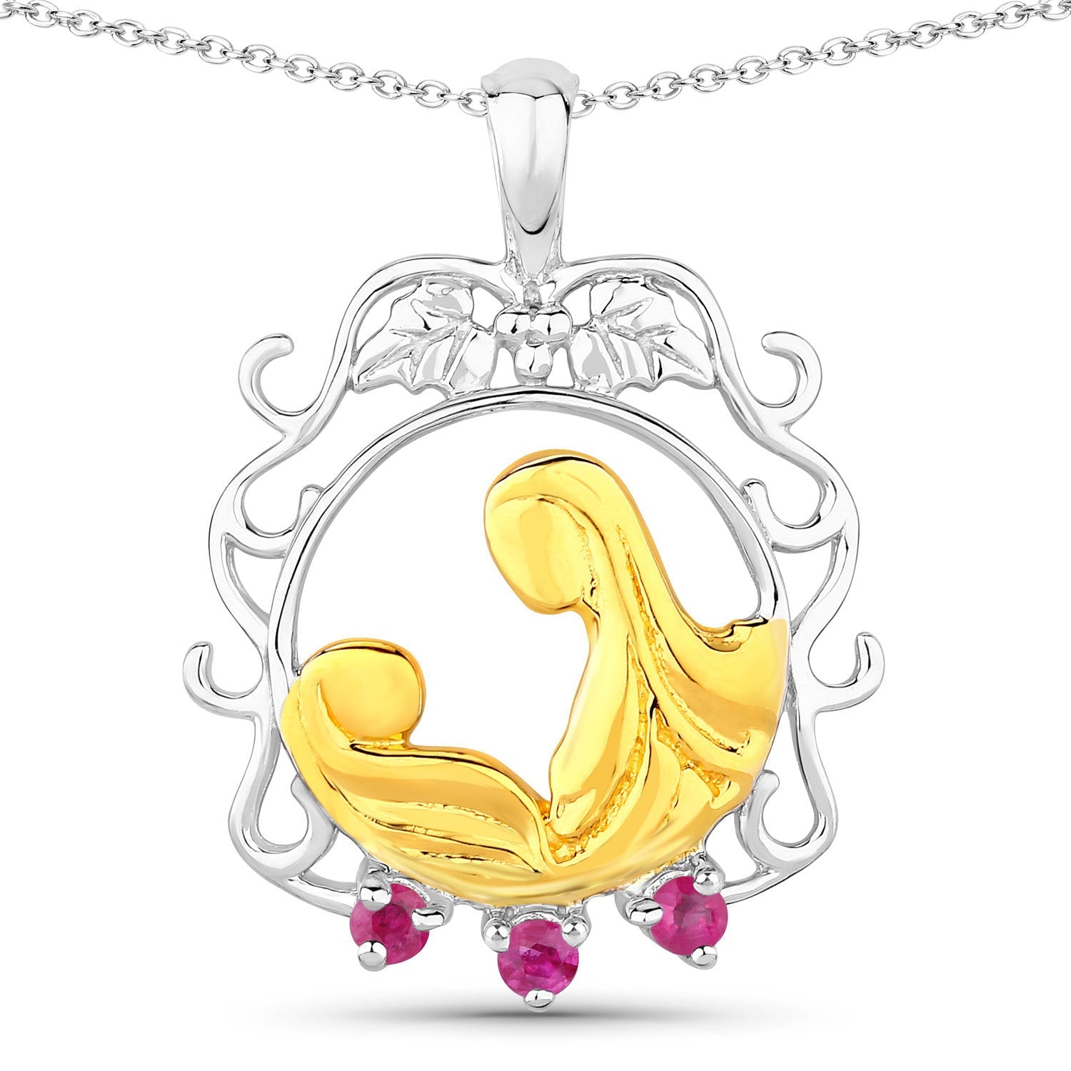 0.14 Carat Genuine Ruby .925 Sterling Silver Pendant by Bids.com