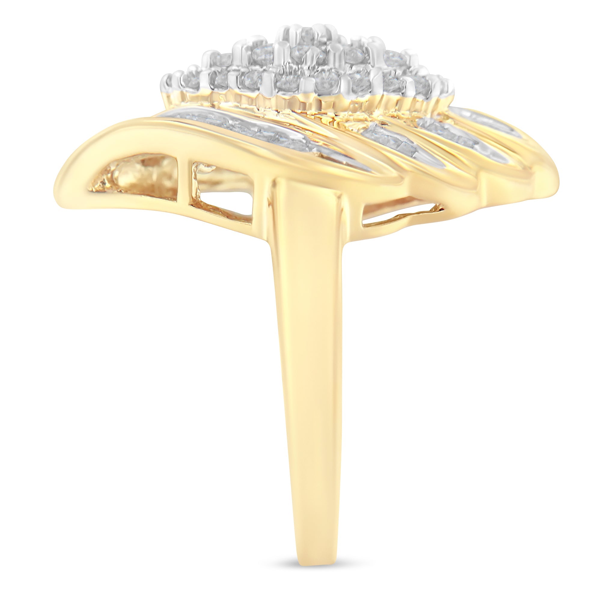 10K Yellow Gold Diamond Cocktail Ring (3/4 Cttw, I-J Color, I2-I3 Clarity) - Size 8 by Bids.com