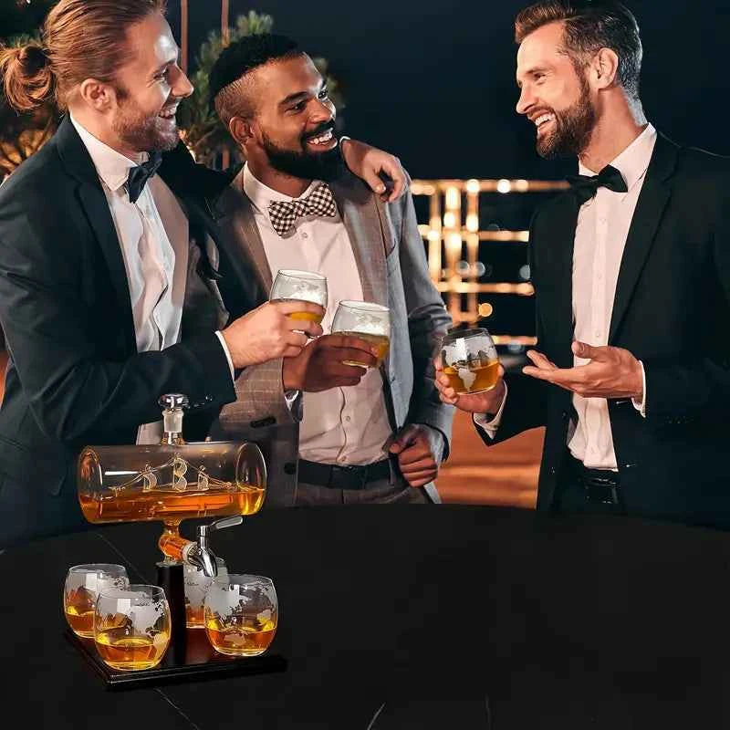 Maritime Sailboat Whiskey Decanter Set