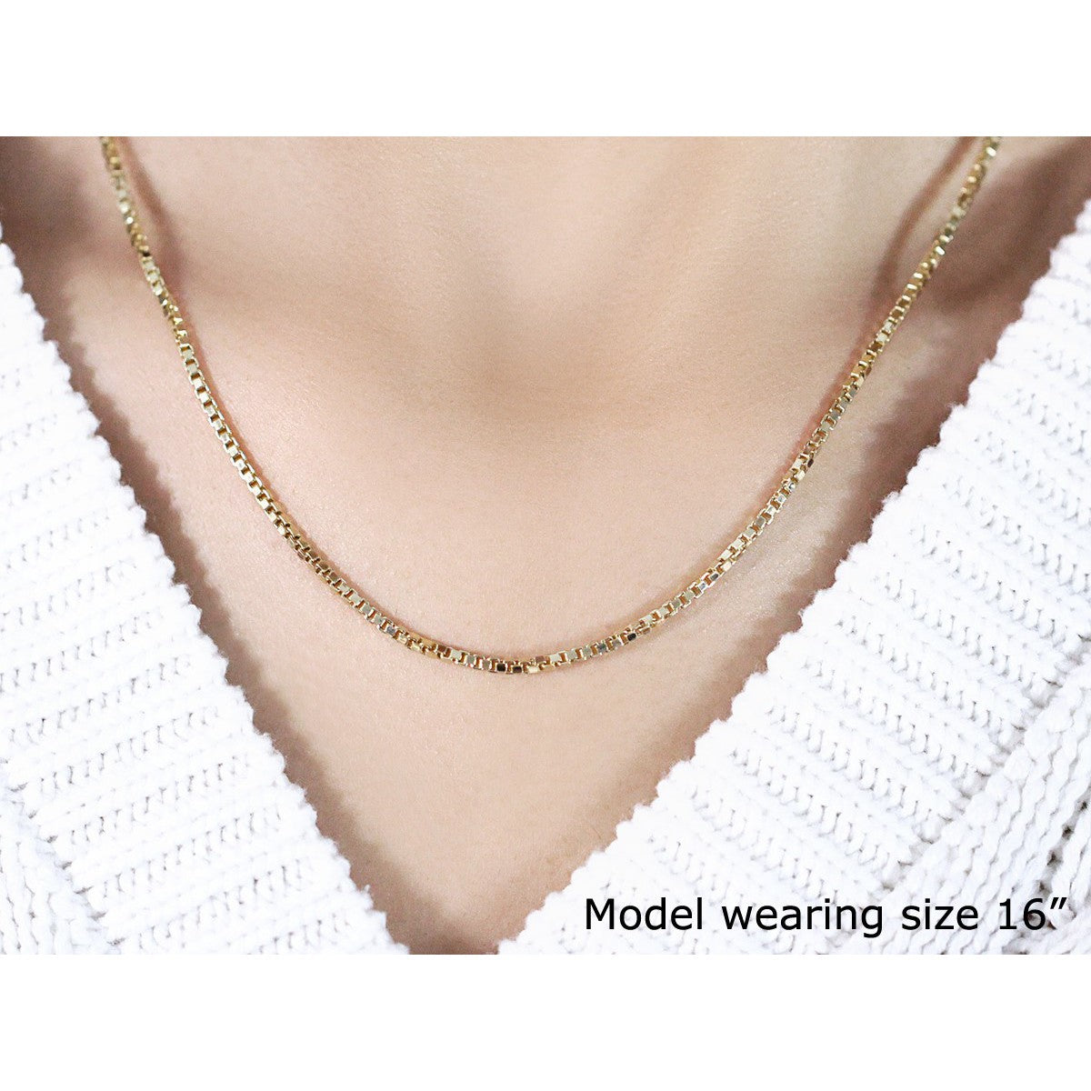 14k Yellow Gold Semi Solid Box Chain 1.6mm by Bids.com