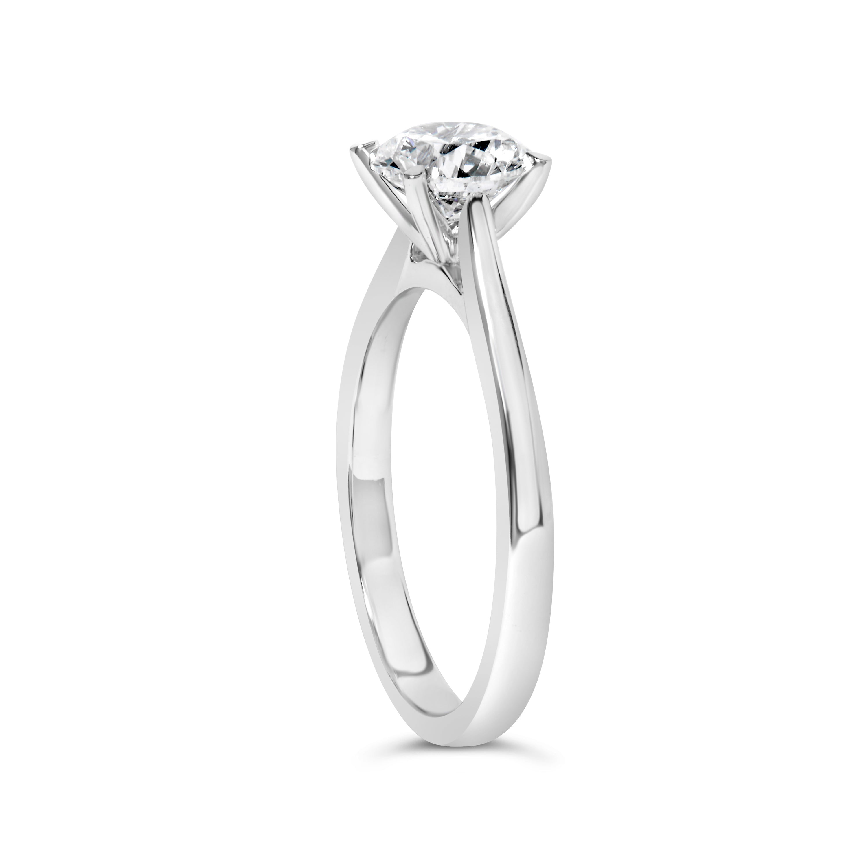 14K White Gold 1.0 Cttw Round Lab Grown Diamond Eagle Claw 4-Prong Set Solitaire Engagement Ring (F-G Color, VS2-SI1 Clarity) - Ring Size 7 by Bids.com