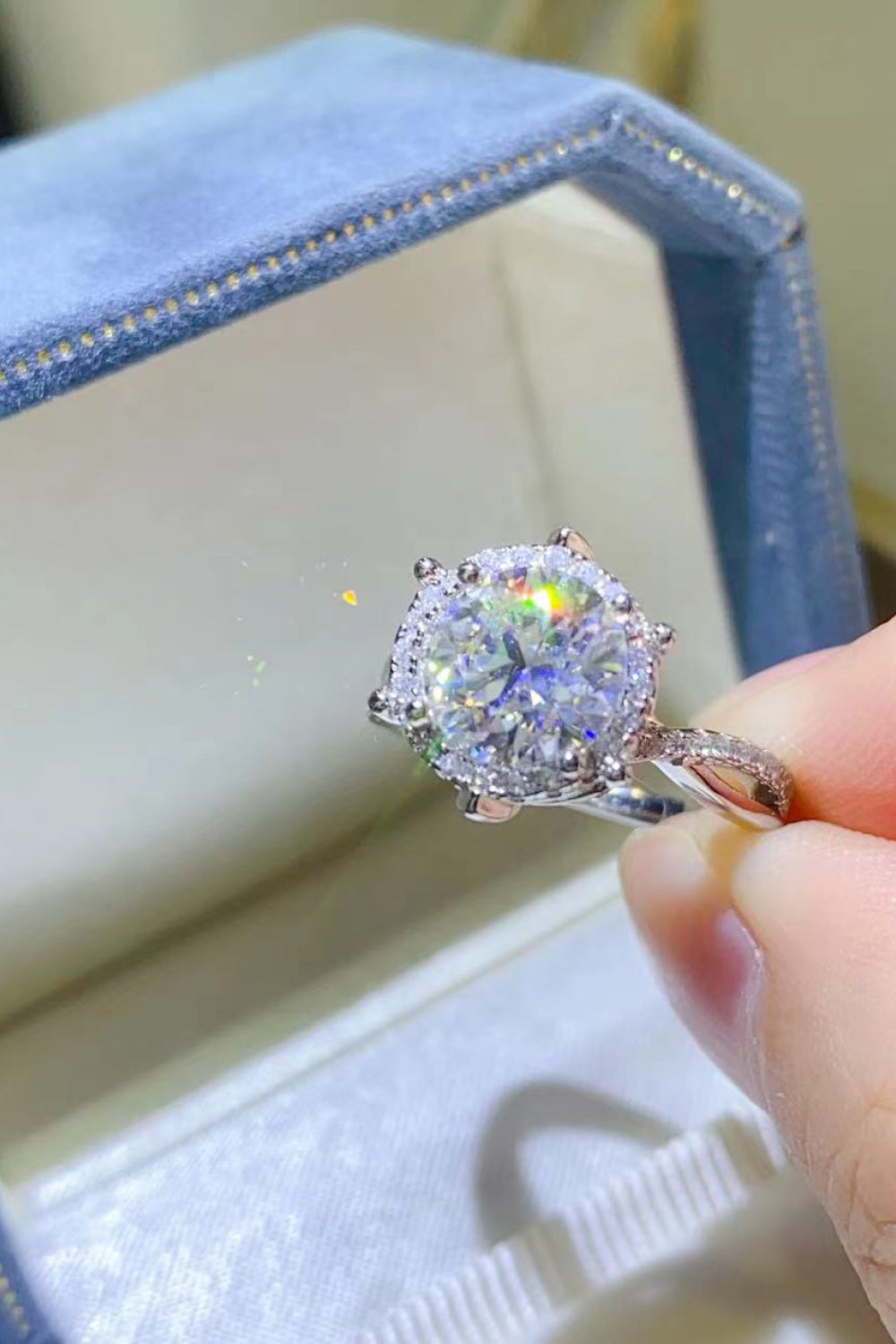 2 Carat Brilliant Round Cut Sparkala™ Platinum Over Pure Sterling Silver Ring by Sparkala